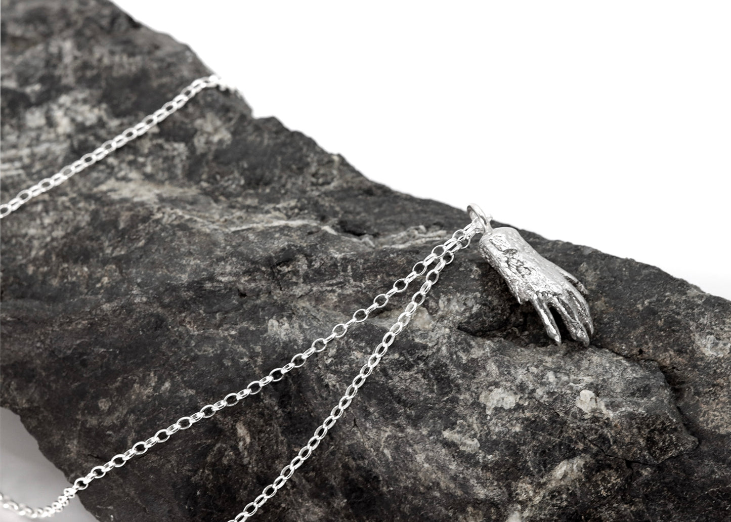 Ruby & Silver Rat Paw Pendant