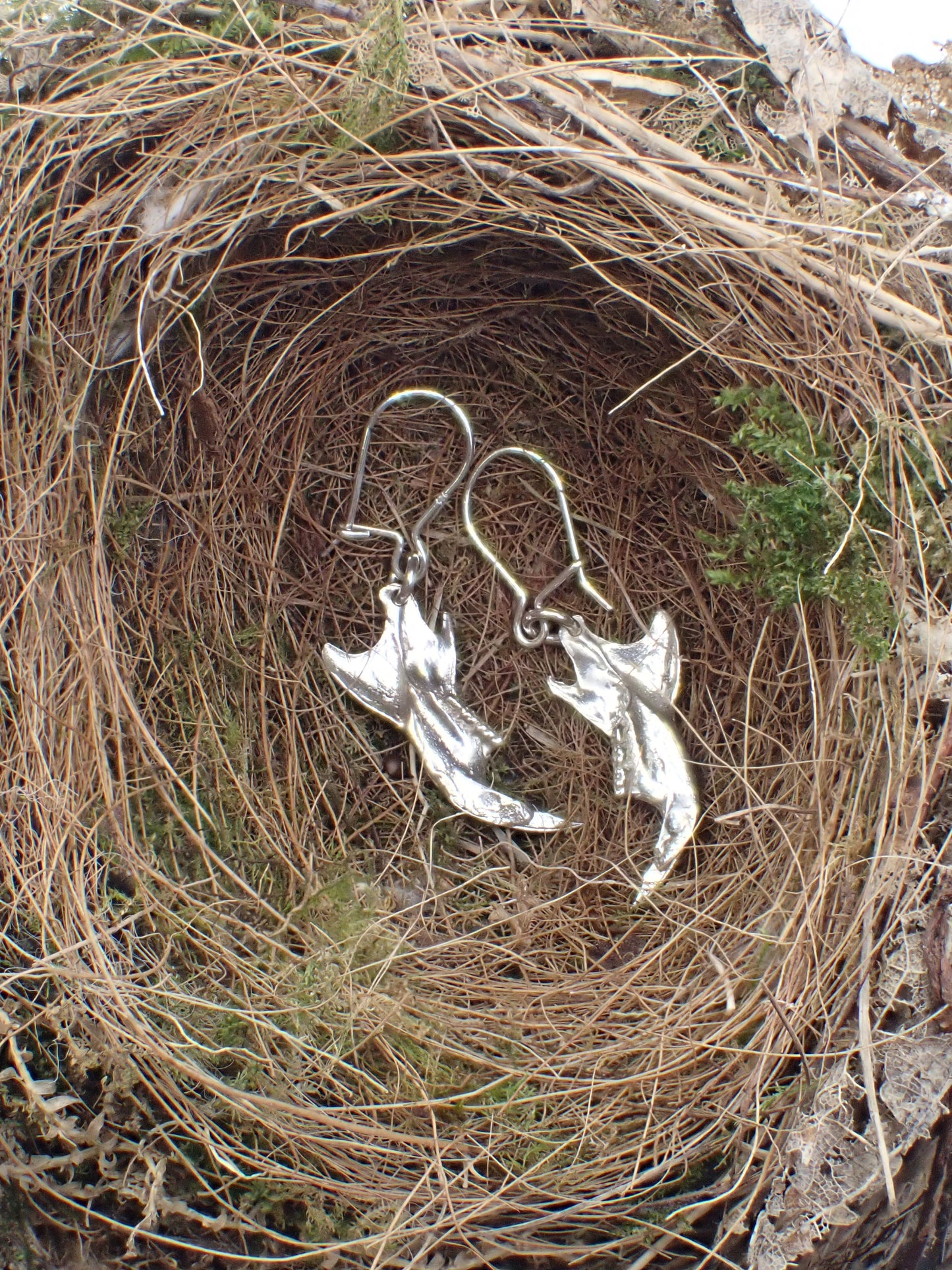 Silver Rat Jawbone Earrings