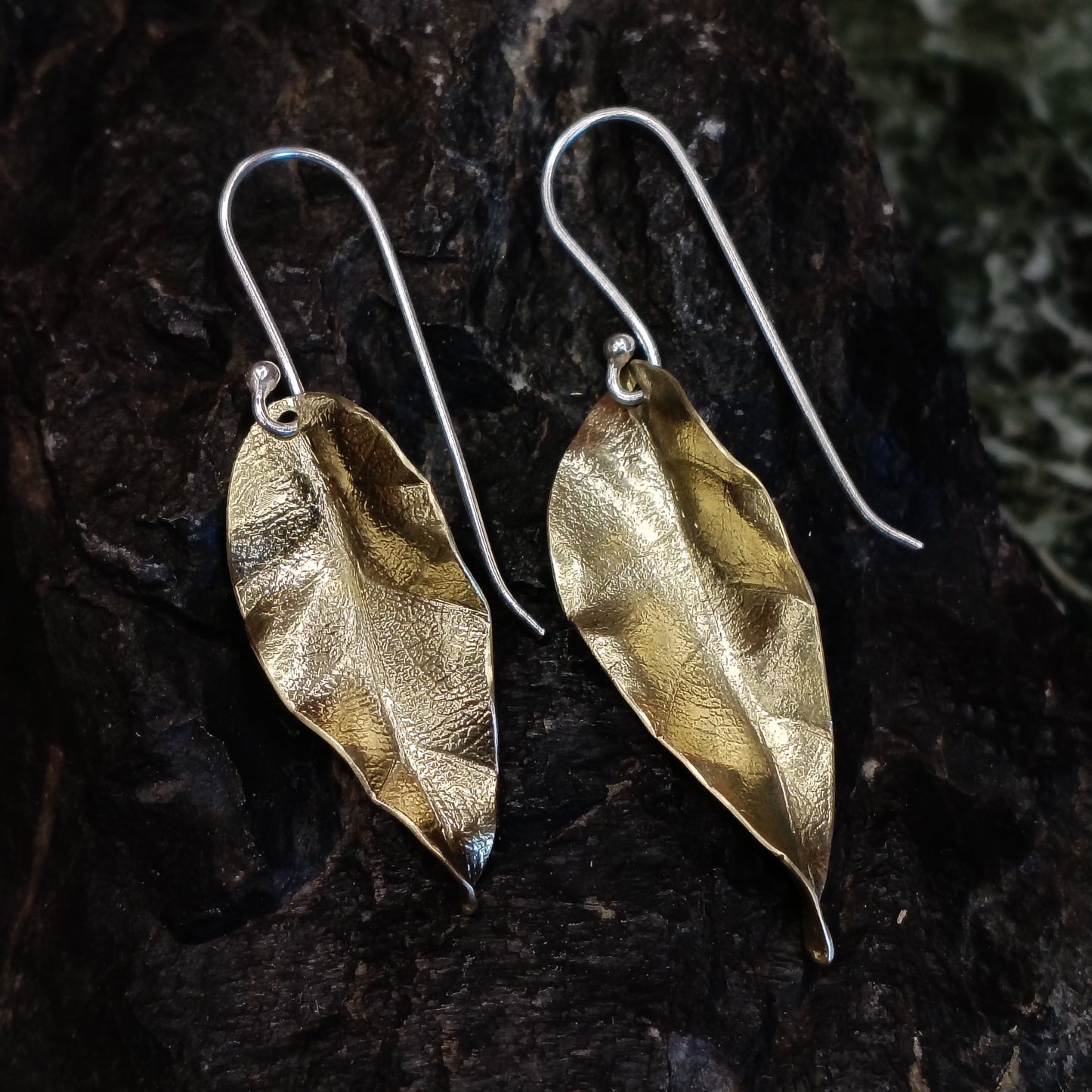 Brass Leaf Earrings