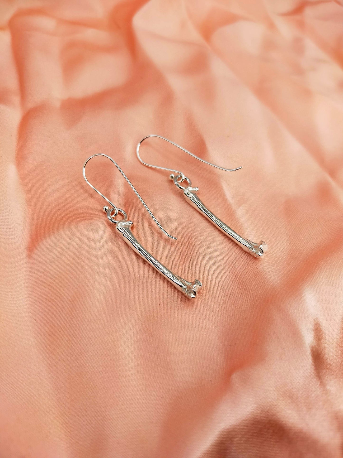 Silver Tiny Bone Earrings
