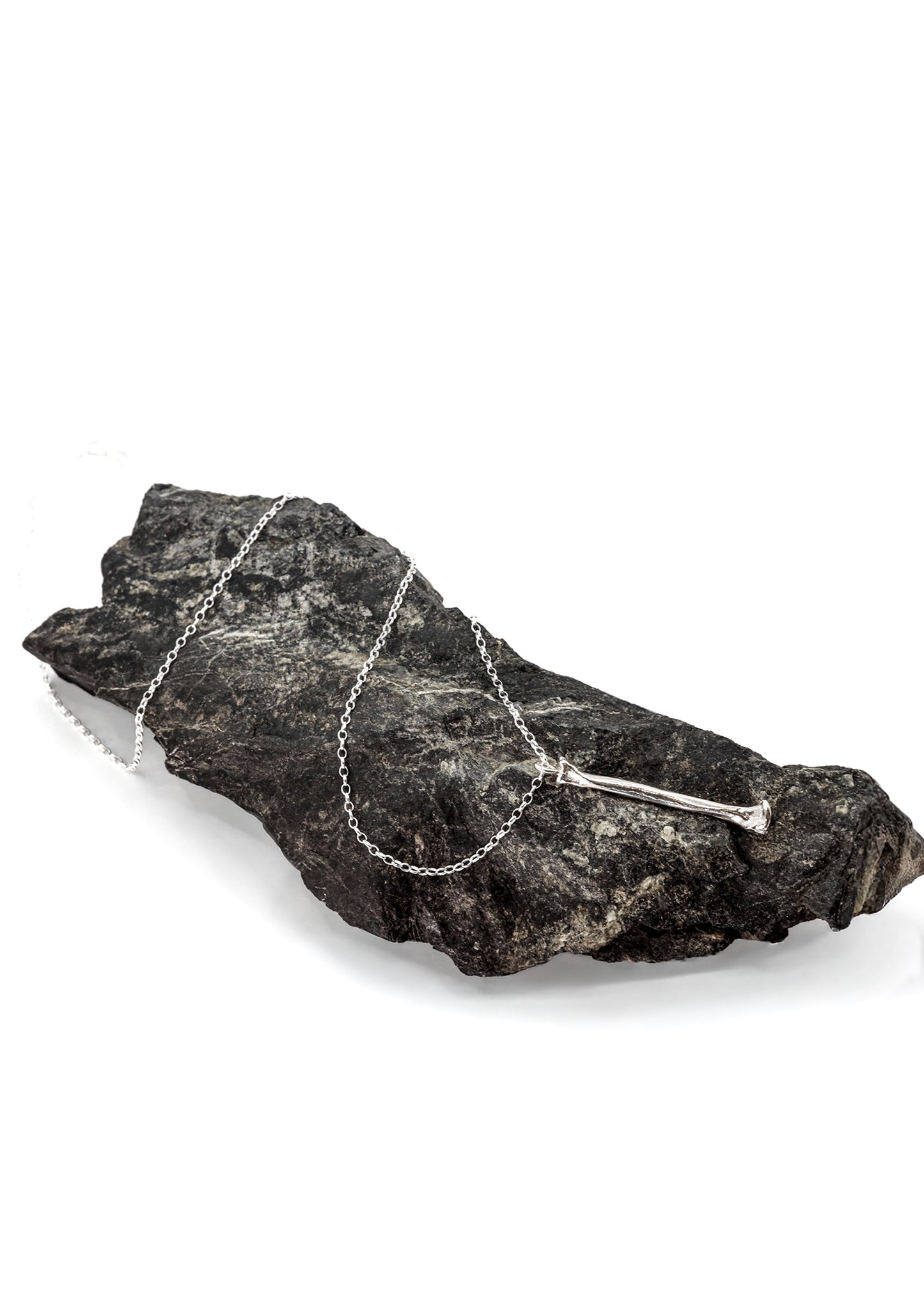 Silver Large Bone Pendant