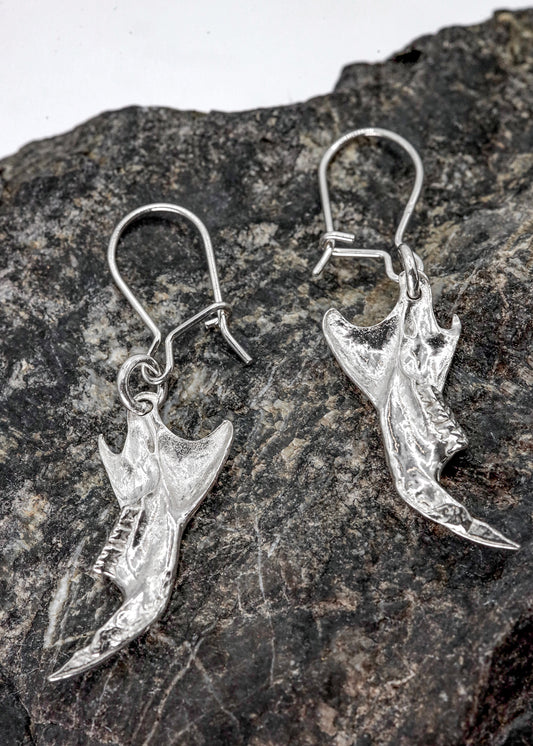 Silver Rat Jawbone Earrings