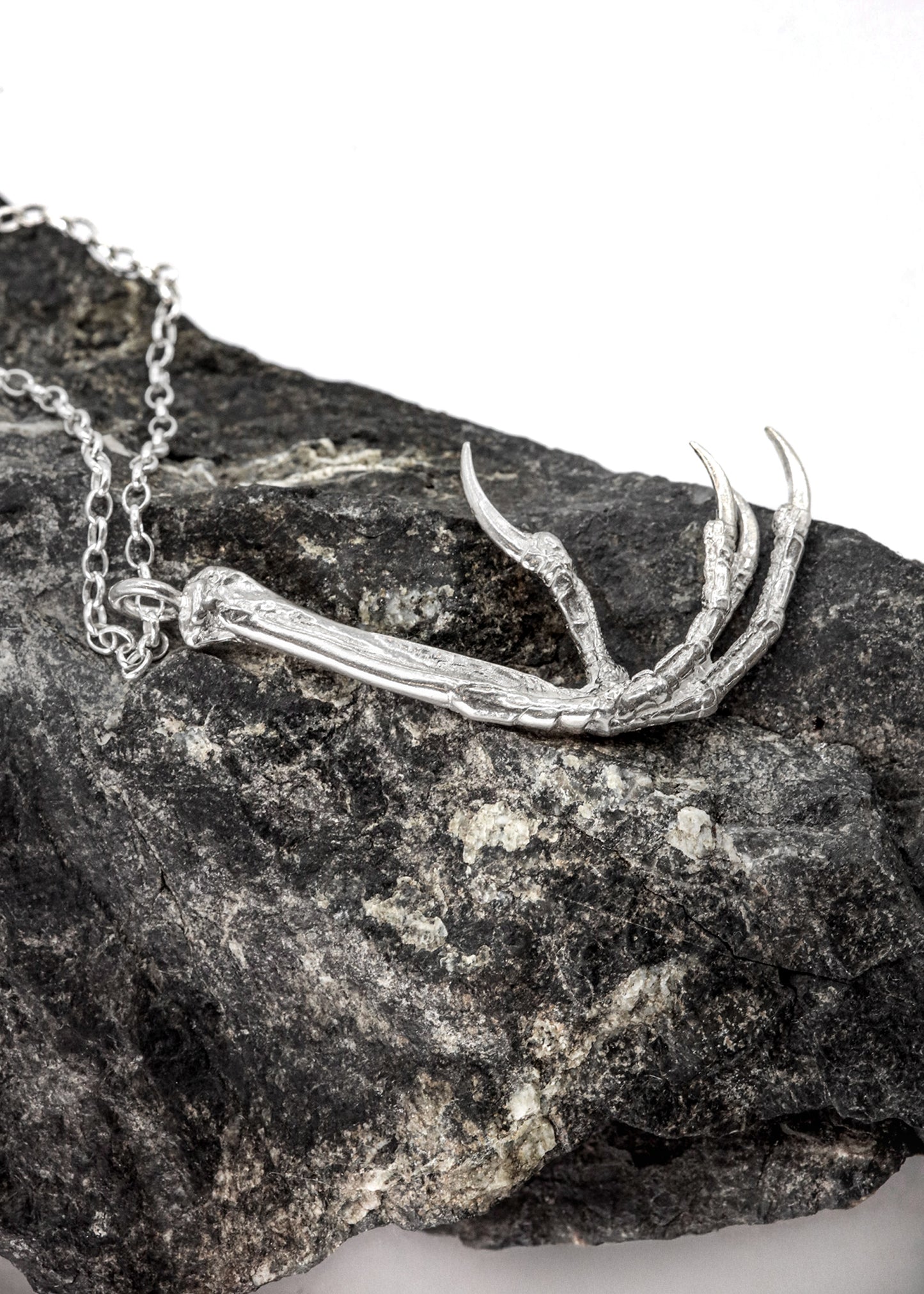 Silver Blackbird Claw Pendant