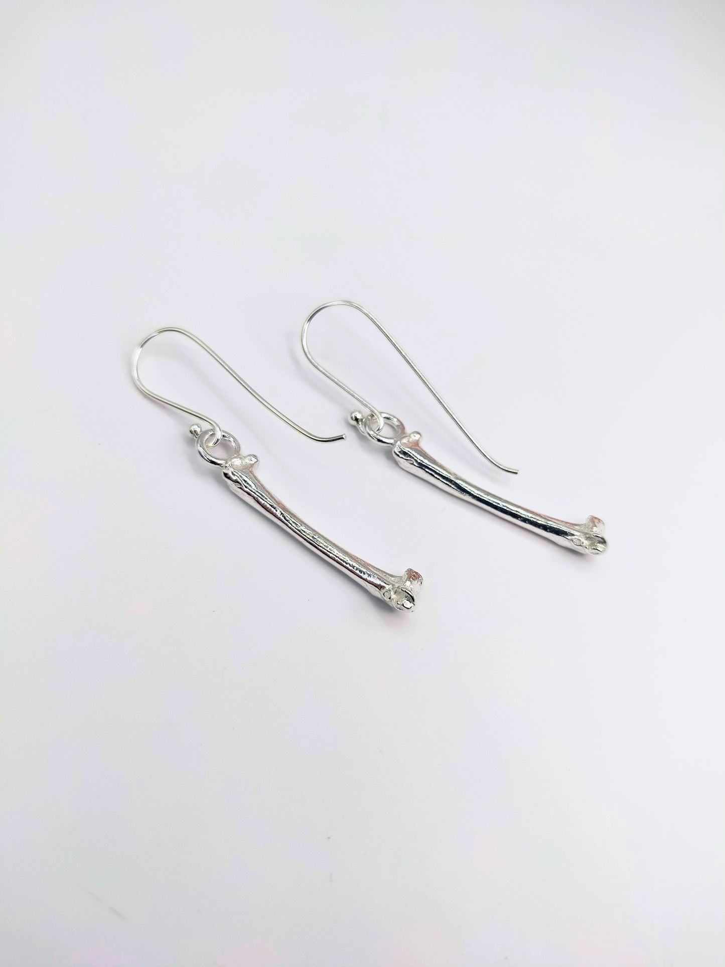Silver Tiny Bone Earrings