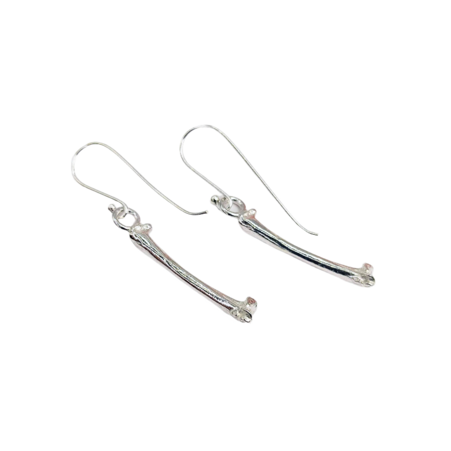 Silver Tiny Bone Earrings