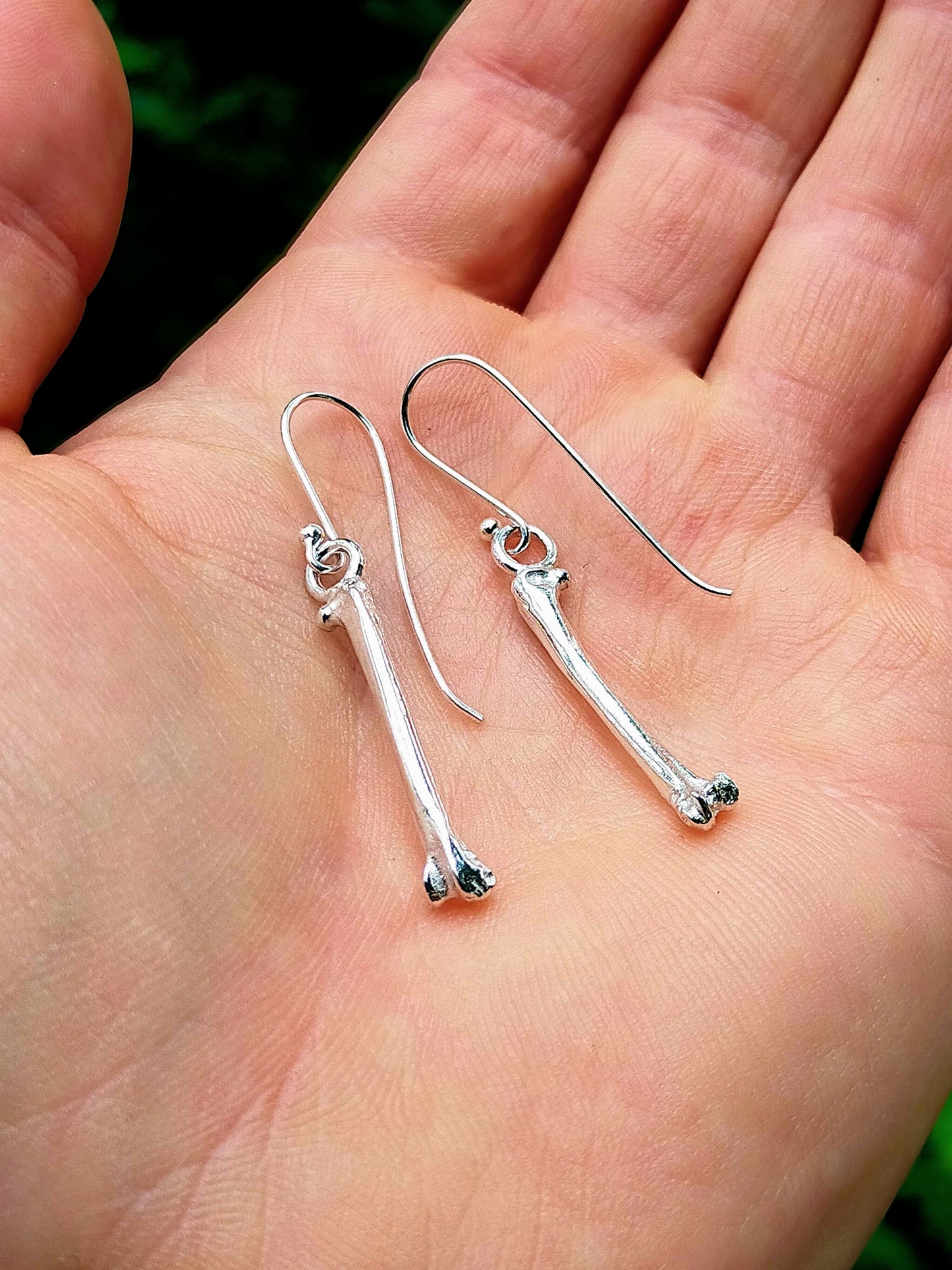 Silver Tiny Bone Earrings