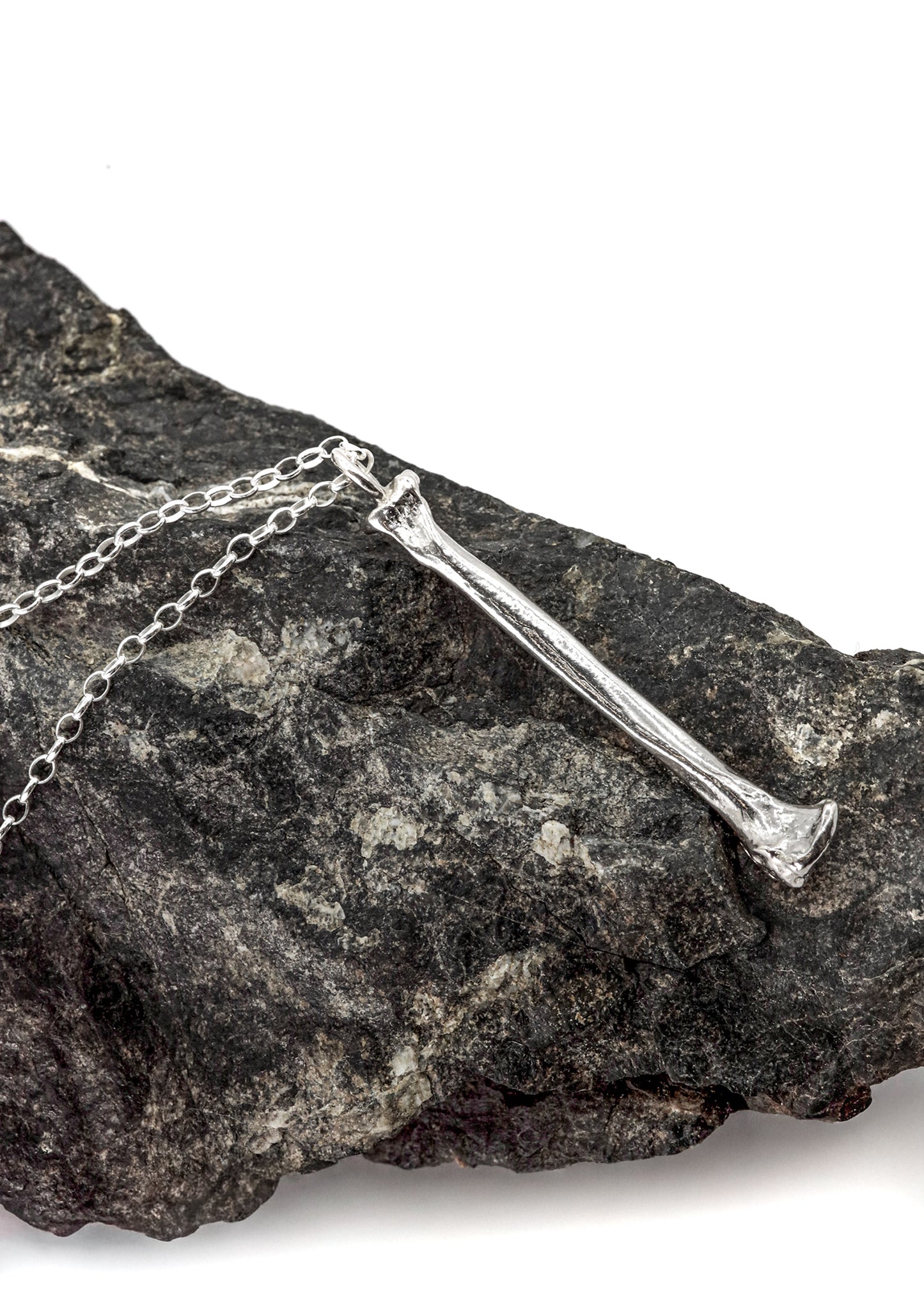 Silver Large Bone Pendant