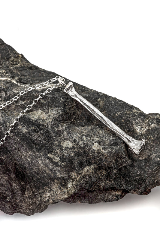 Silver Large Bone Pendant