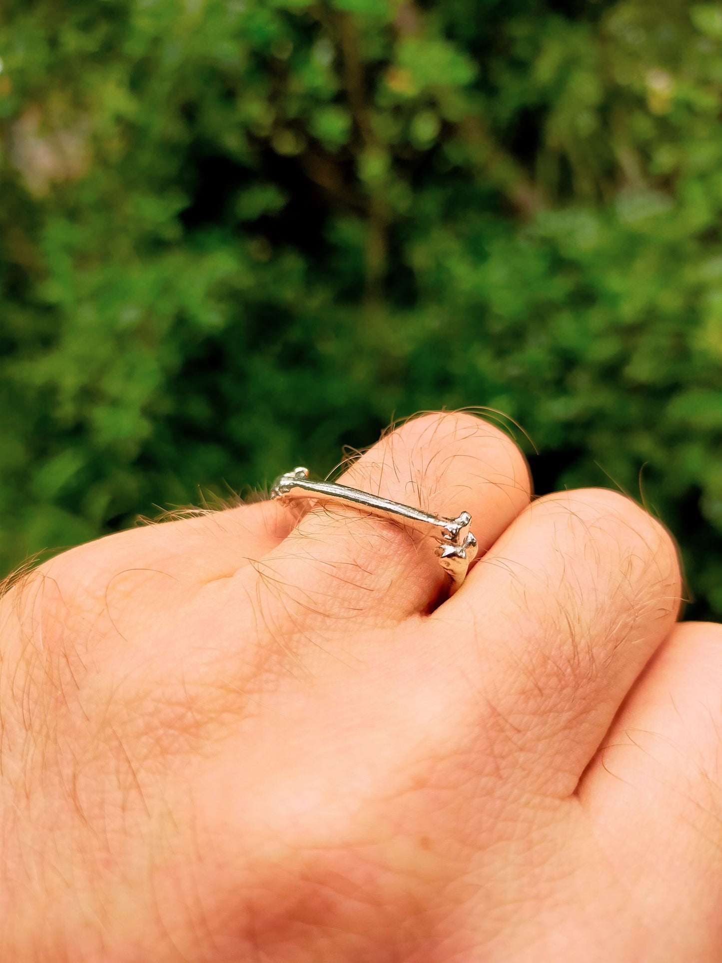 Silver Triangle Bone Ring