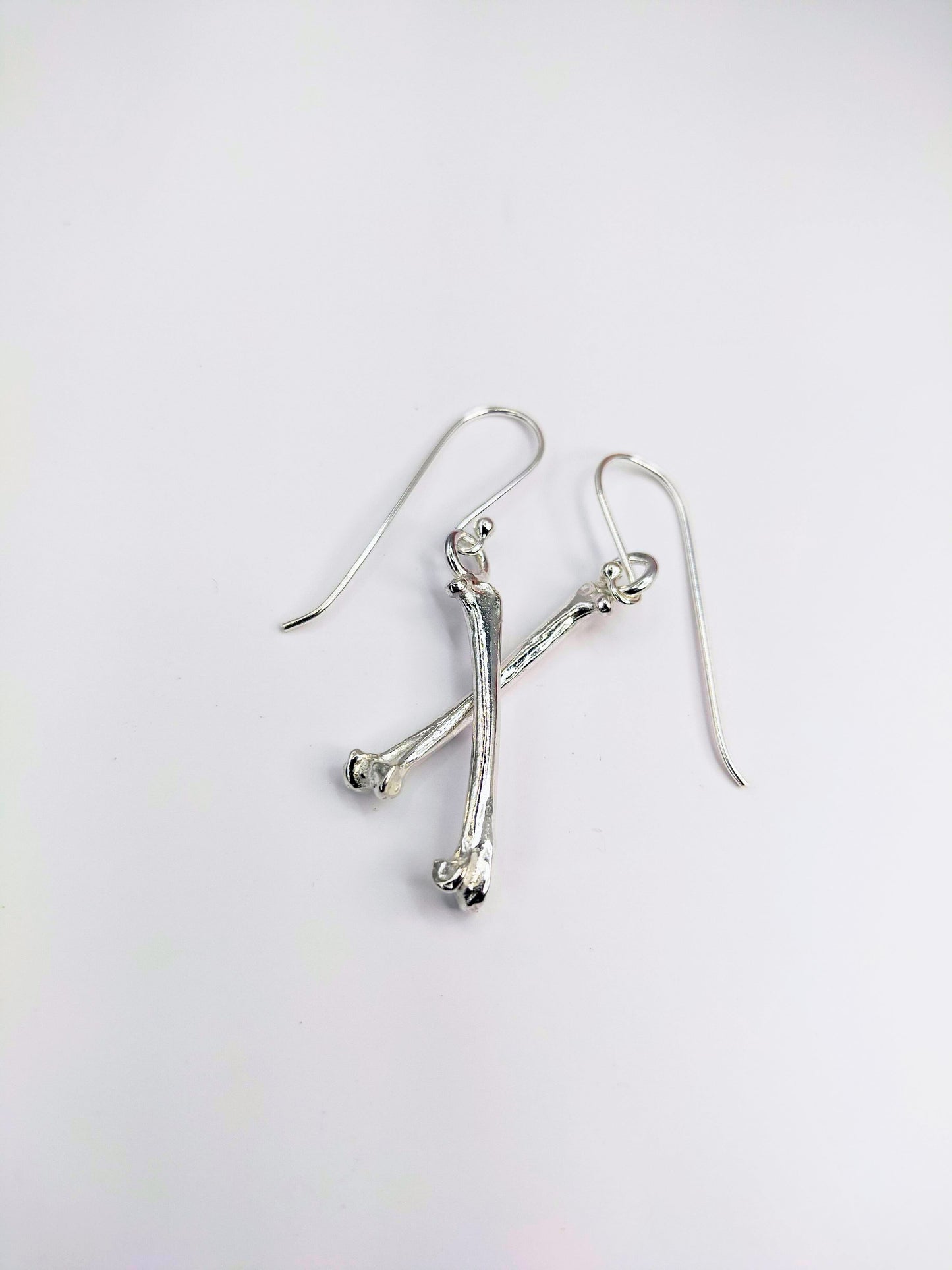 Silver Tiny Bone Earrings