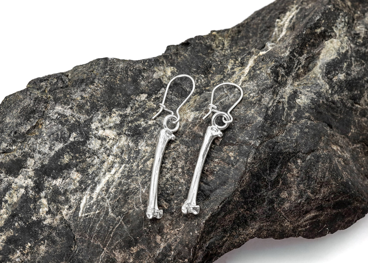 Silver Tiny Bone Earrings