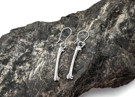 Silver Tiny Bone Earrings