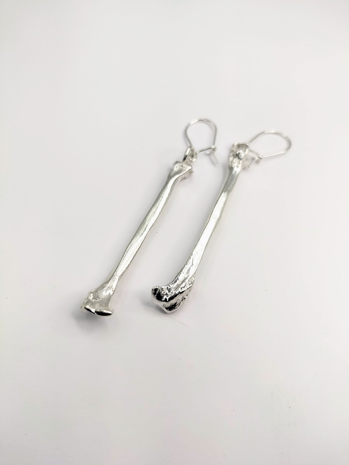Silver Large Bone Earrings