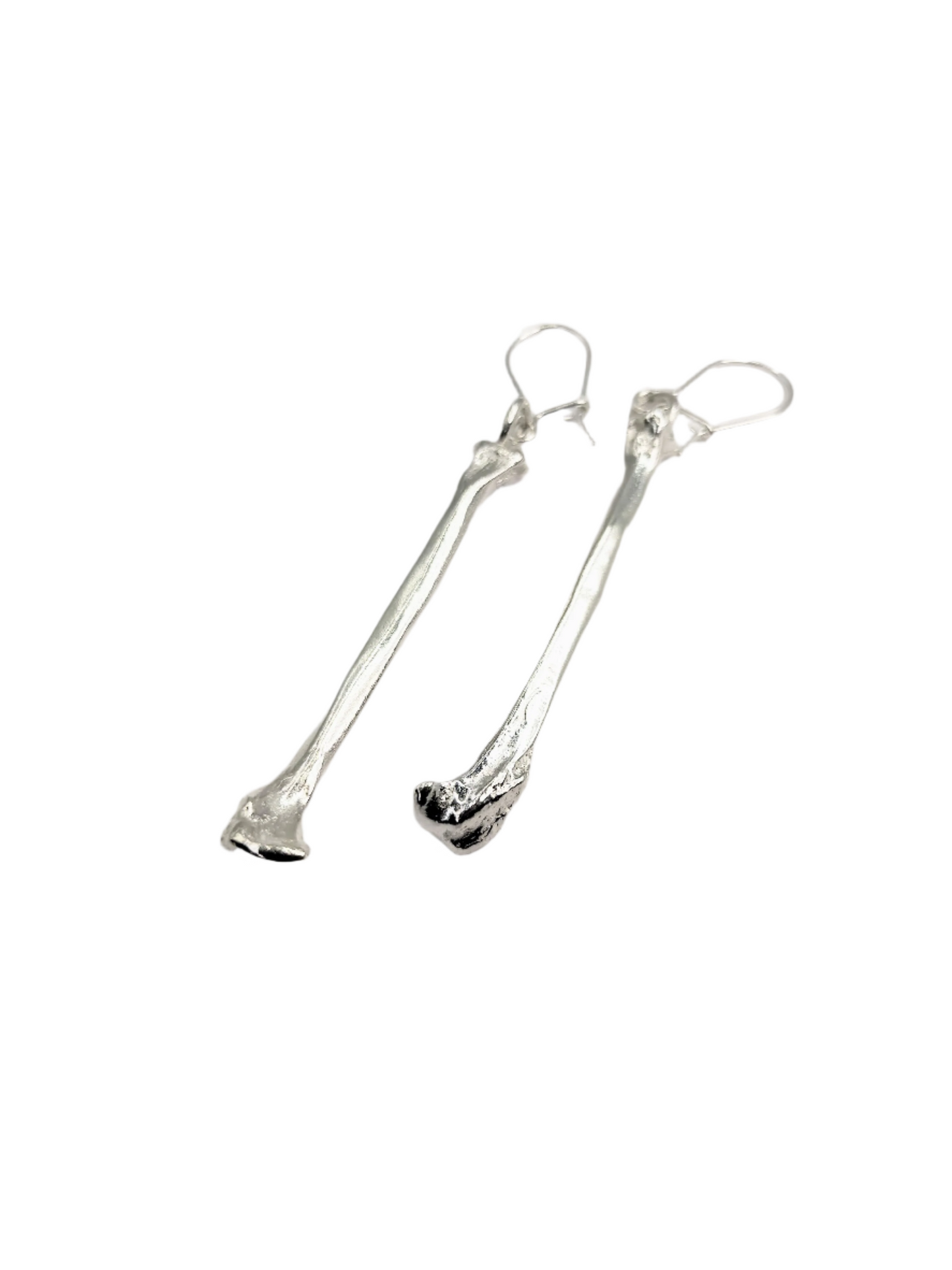 Silver Large Bone Earrings