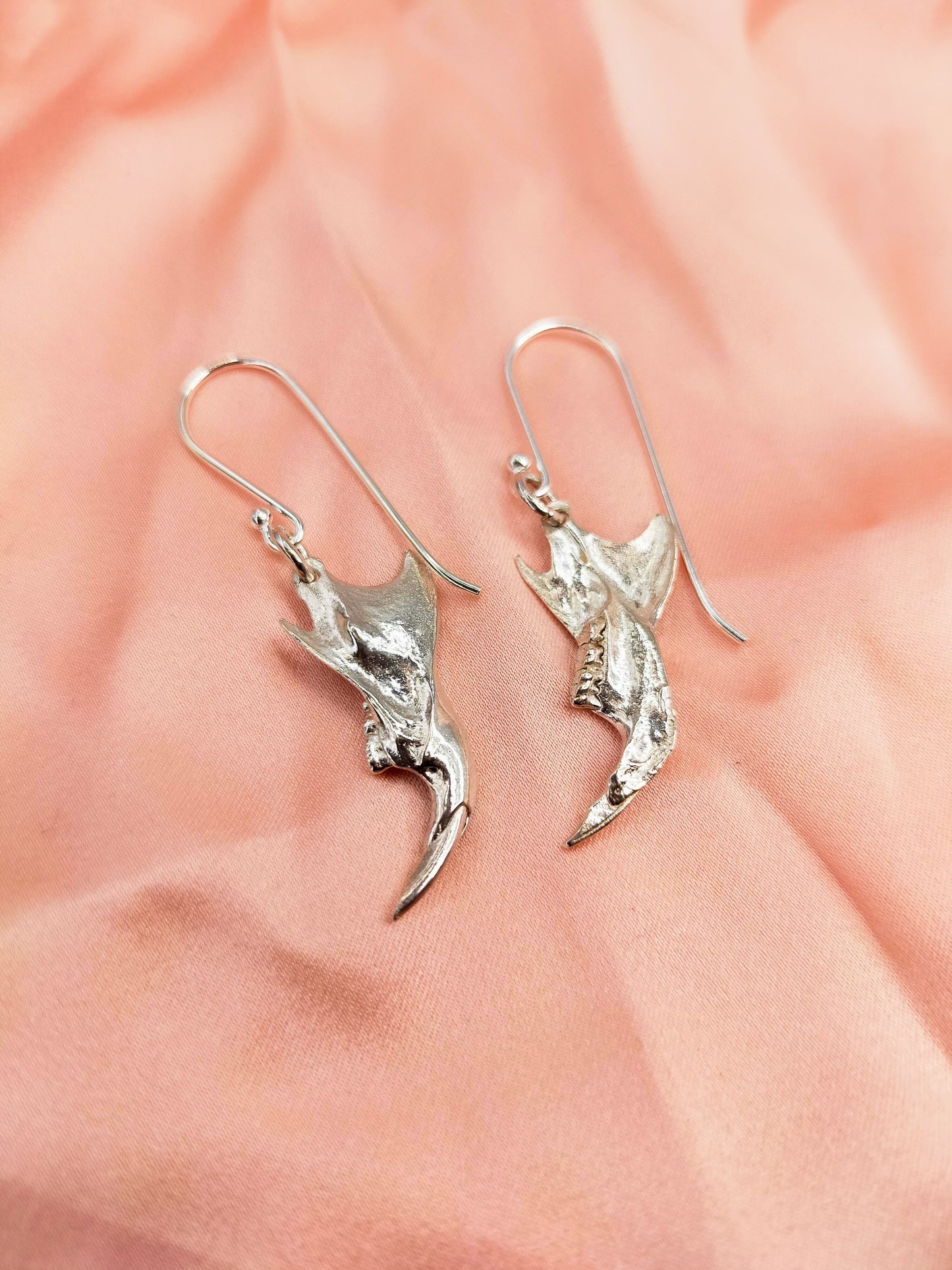 Silver Rat Jawbone Earrings