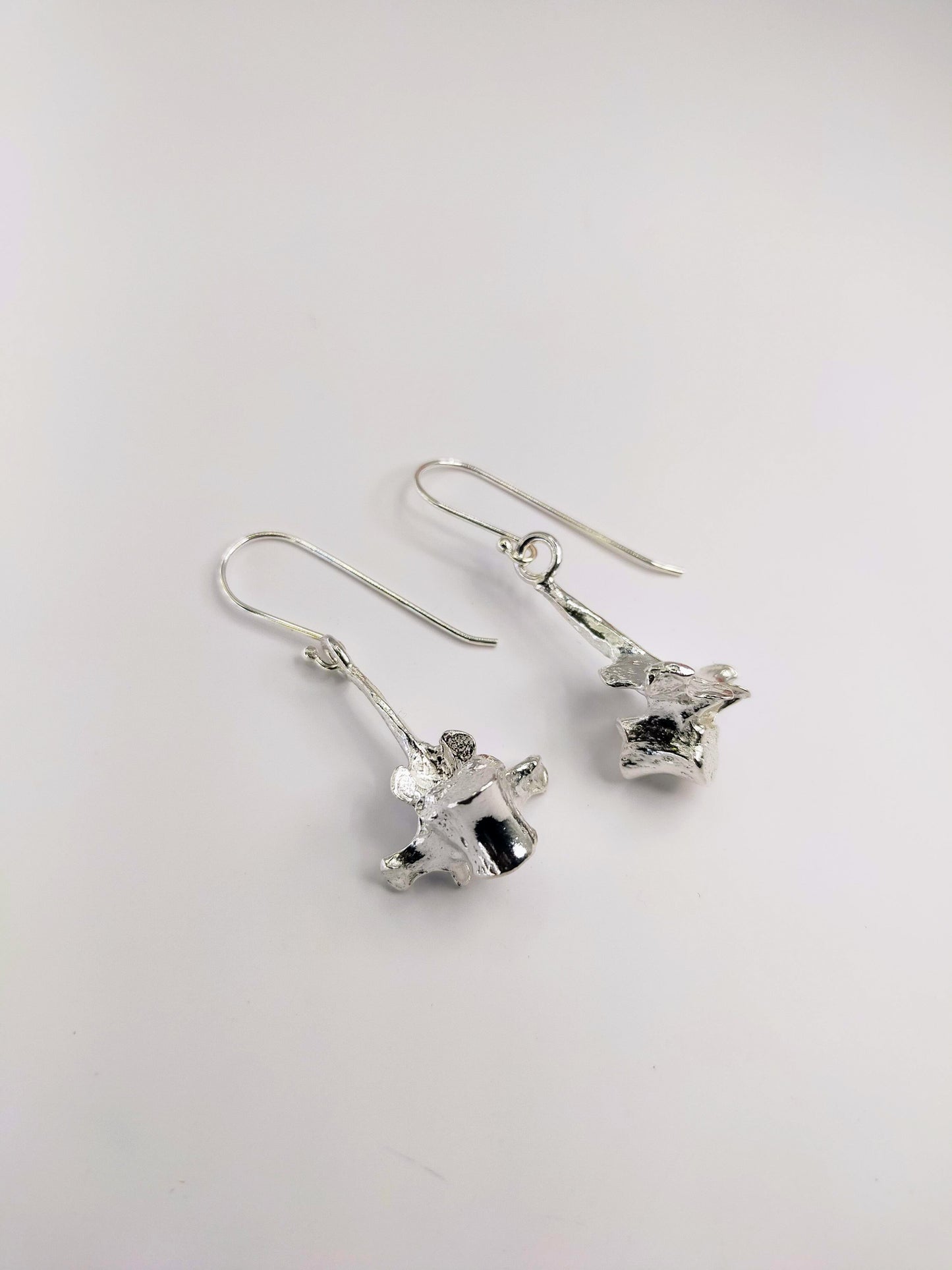 Silver Vertebra Earrings