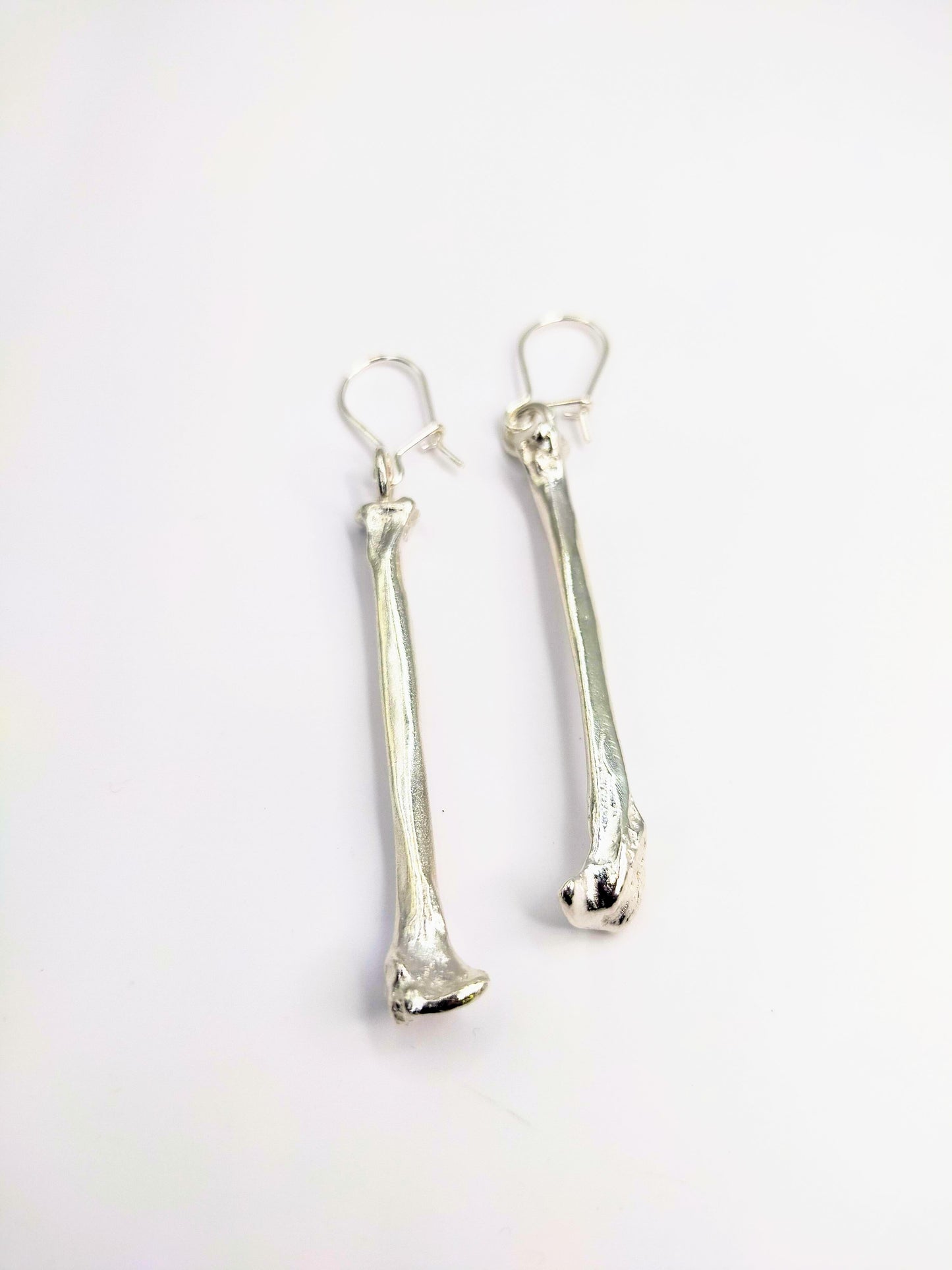 Silver Large Bone Earrings