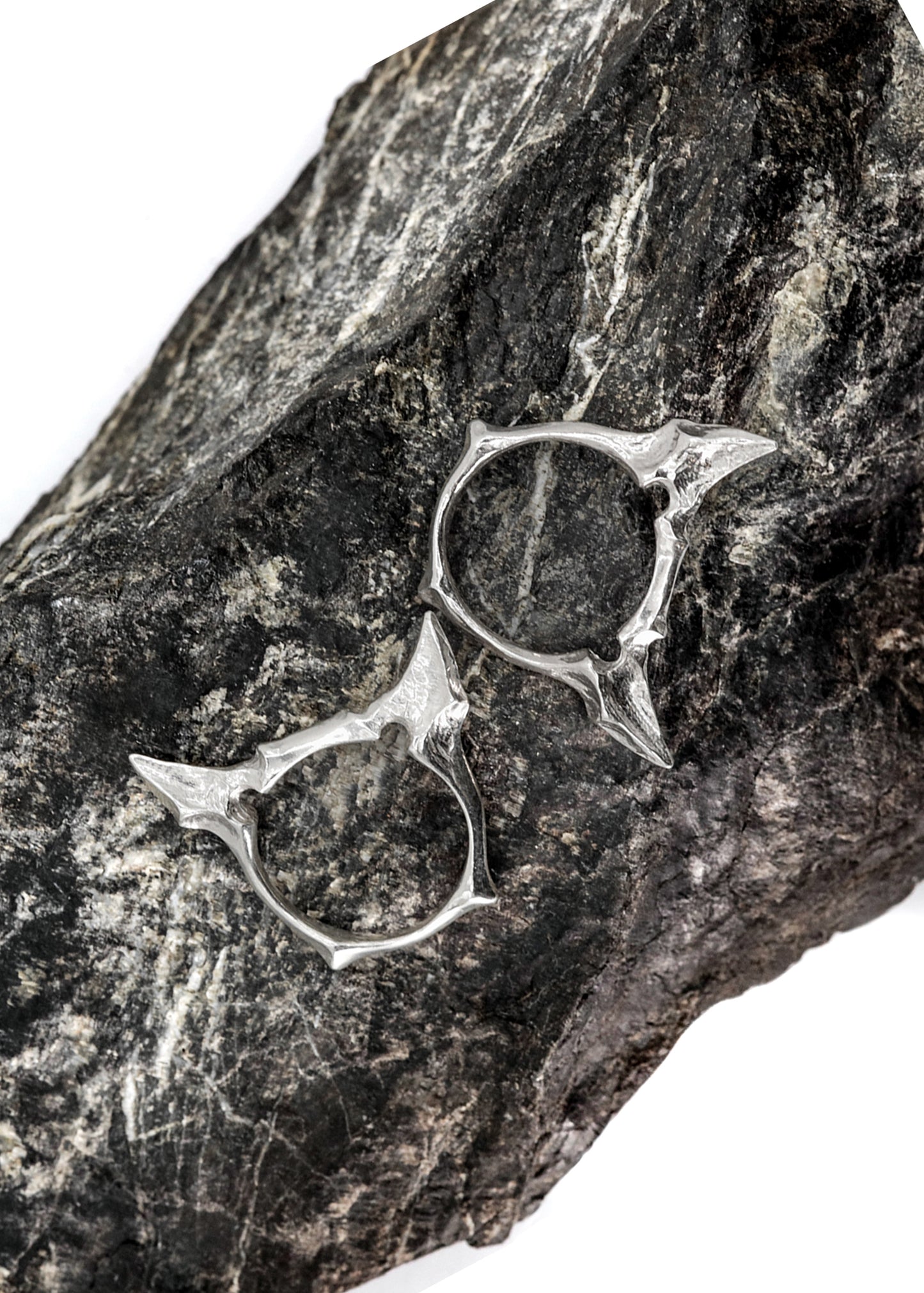 Silver Kitty Bite Ring