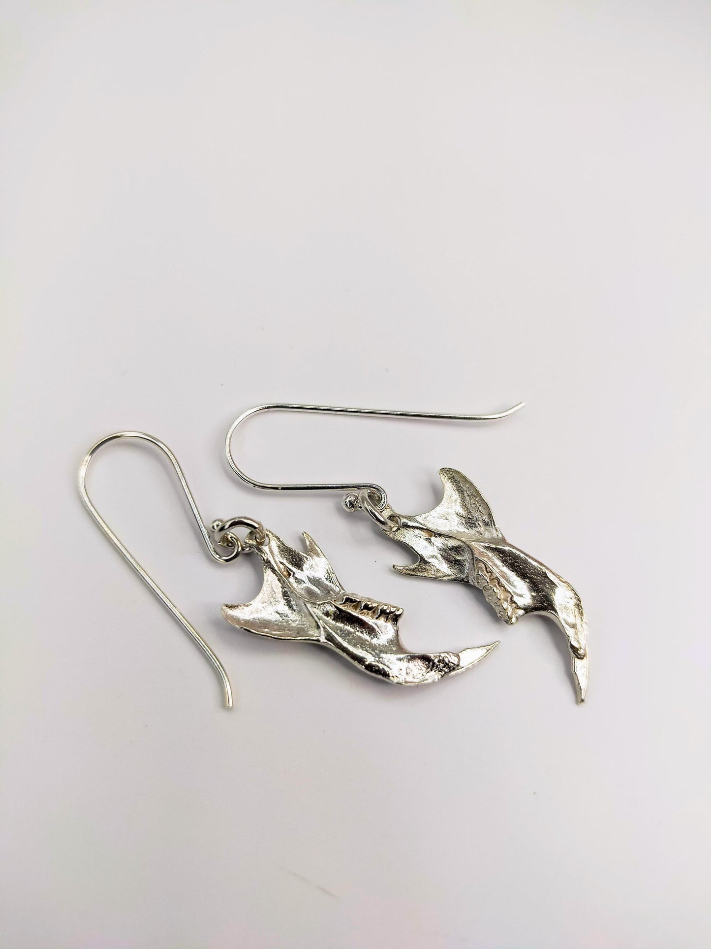 Silver Rat Jawbone Earrings