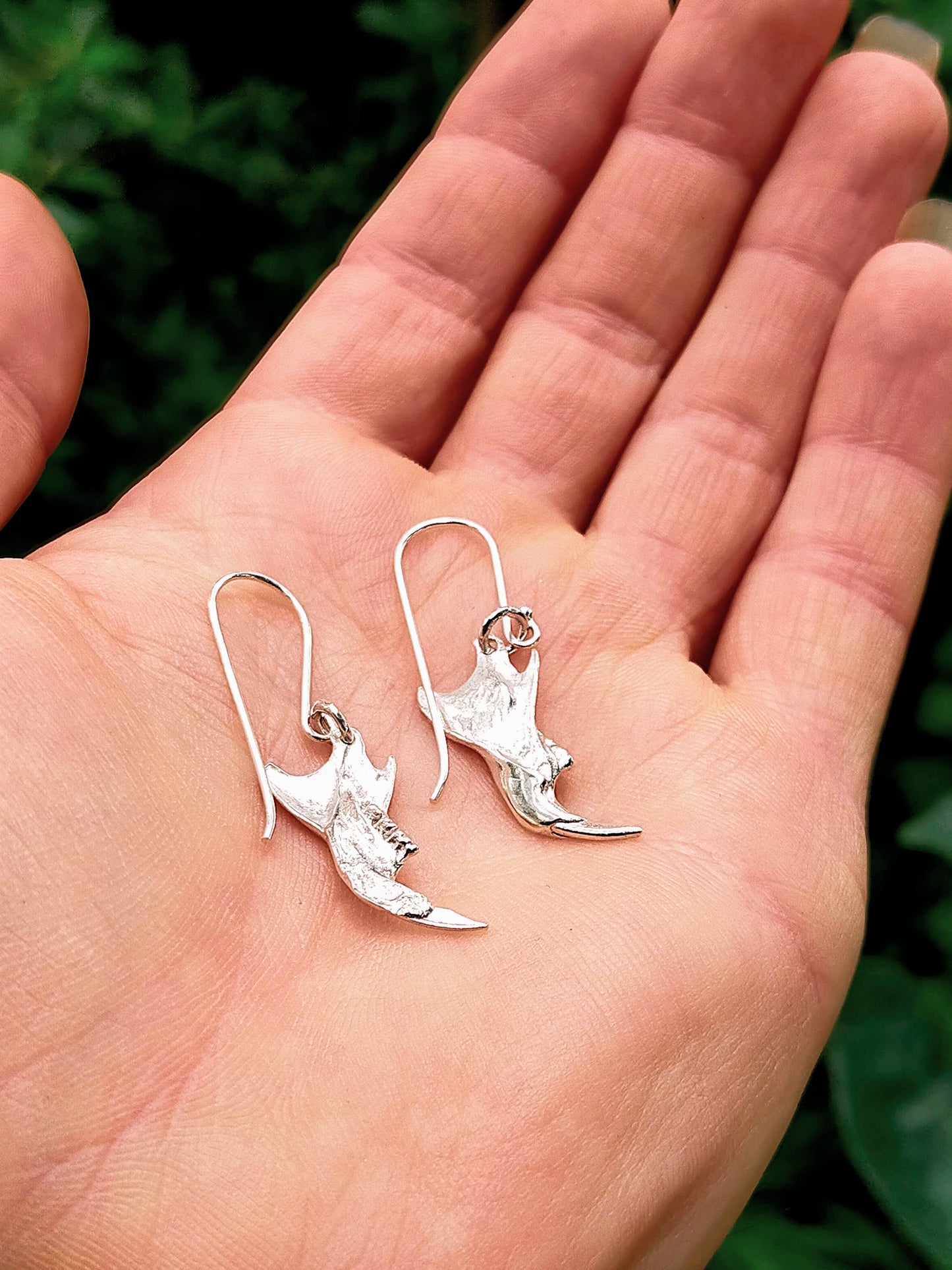 Silver Rat Jawbone Earrings