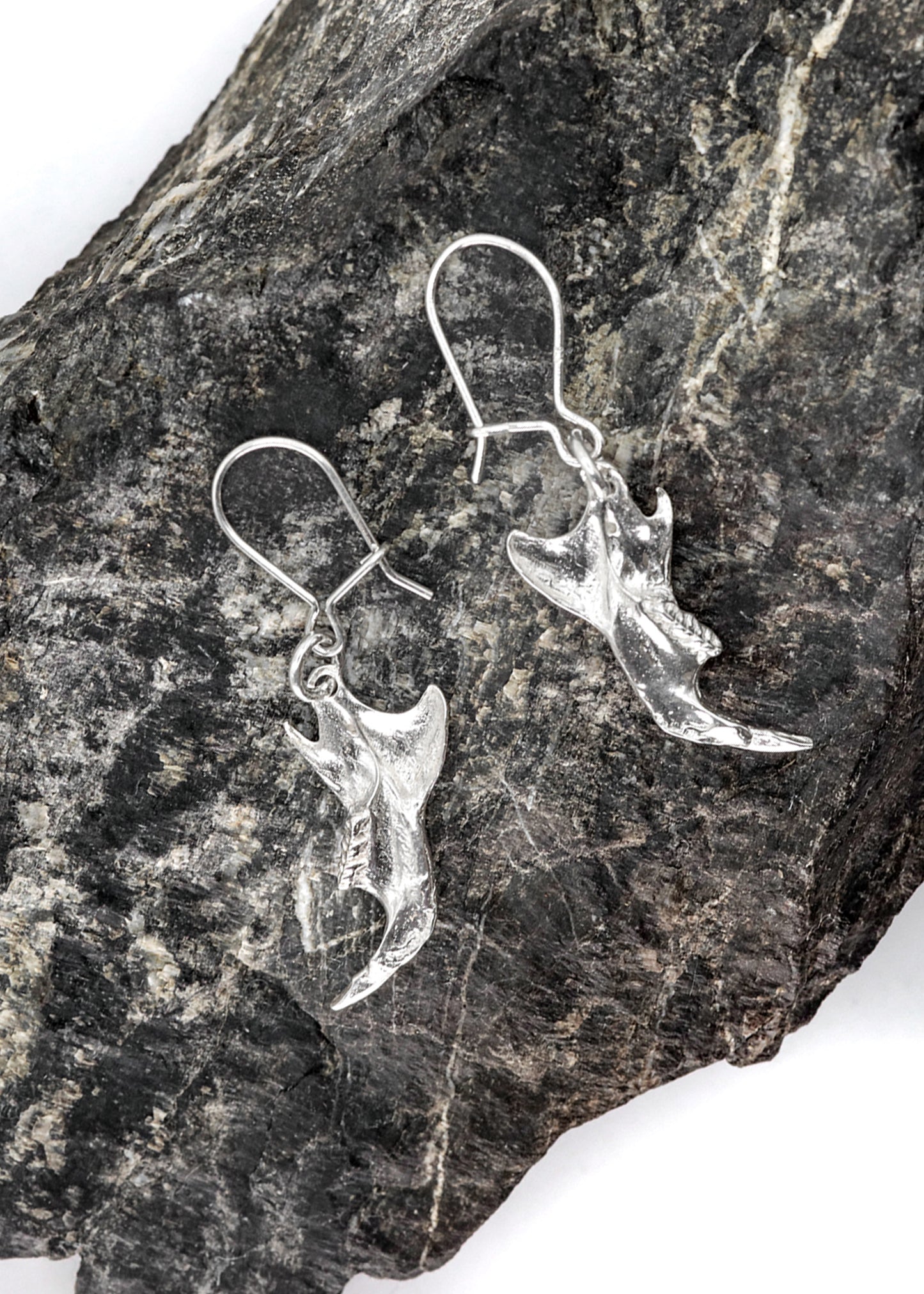 Silver Rat Jawbone Earrings