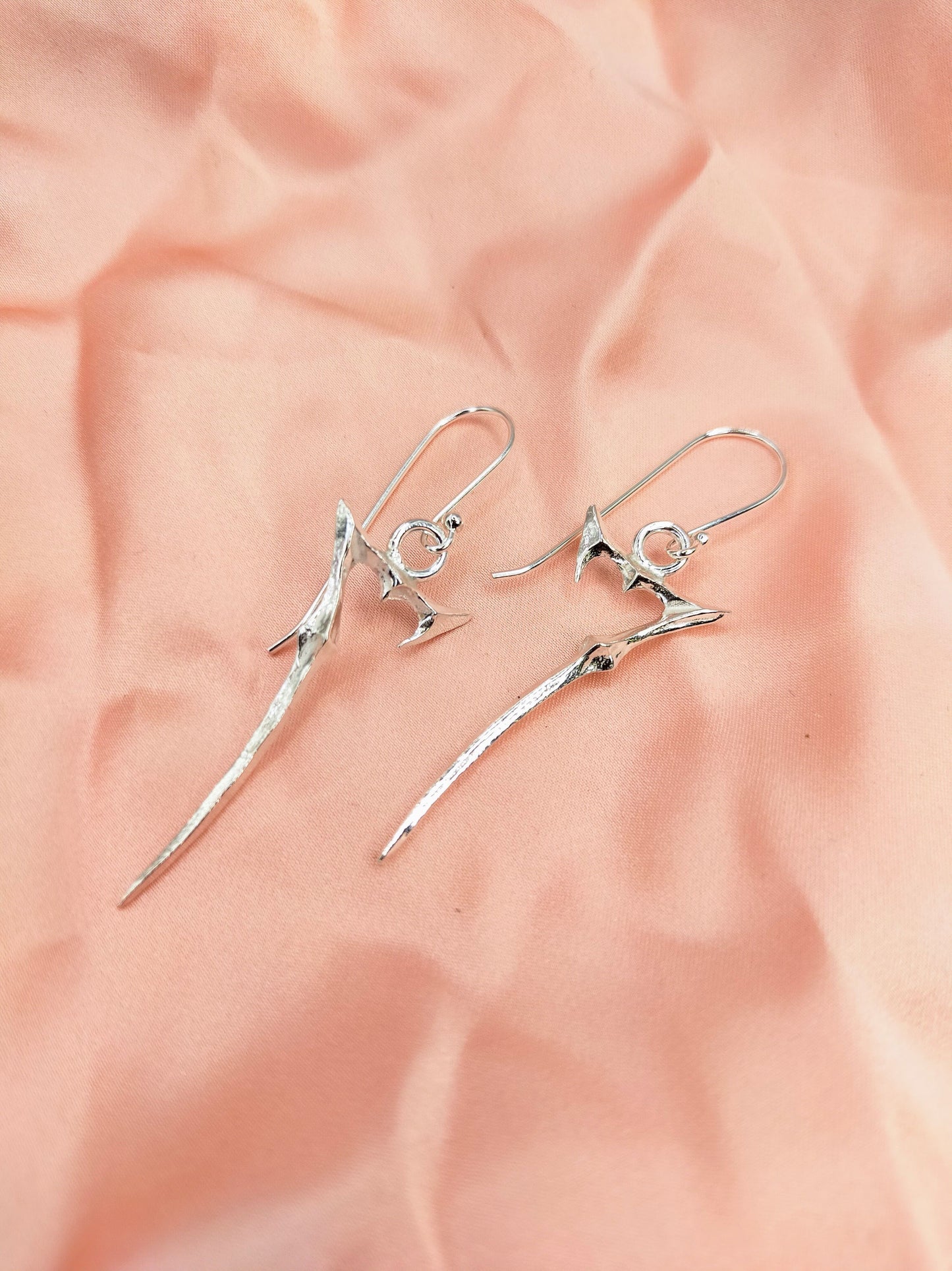 Silver 7 of Hearts Earrings