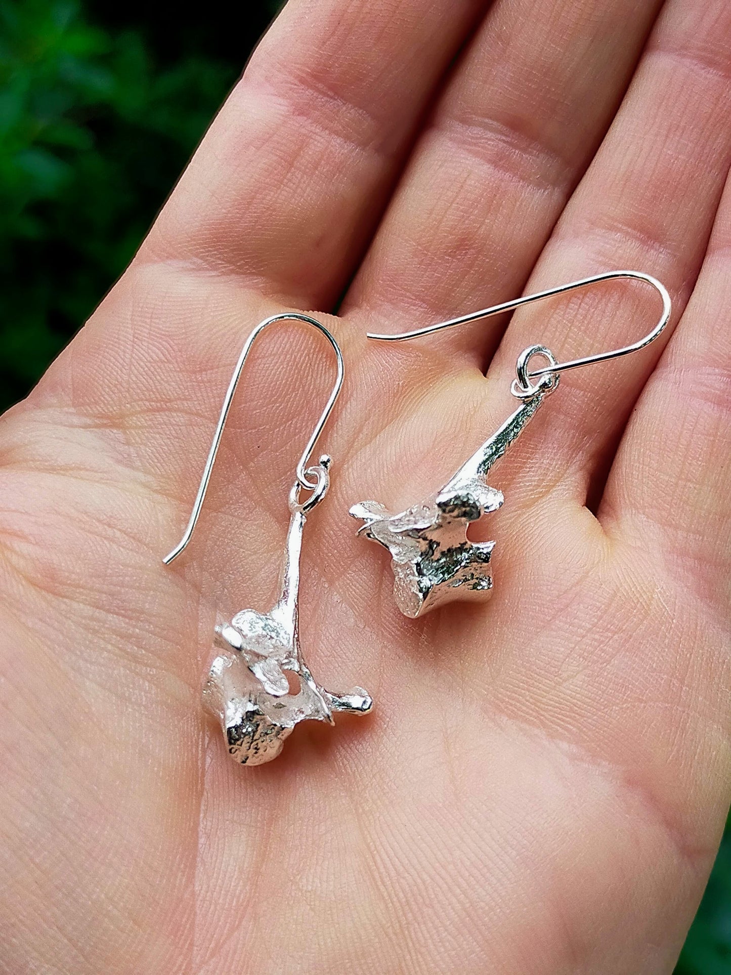 Silver Vertebra Earrings