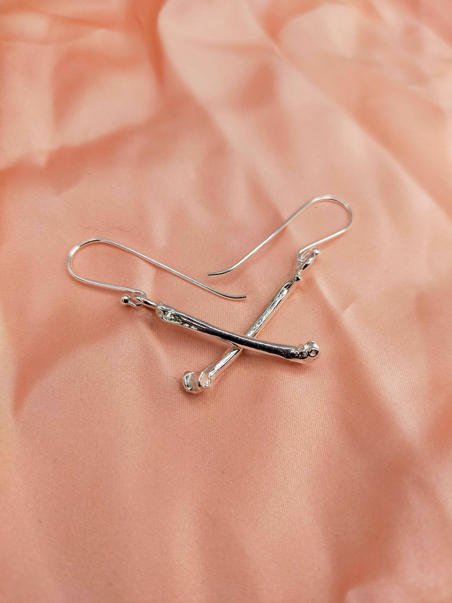 Silver Tiny Bone Earrings