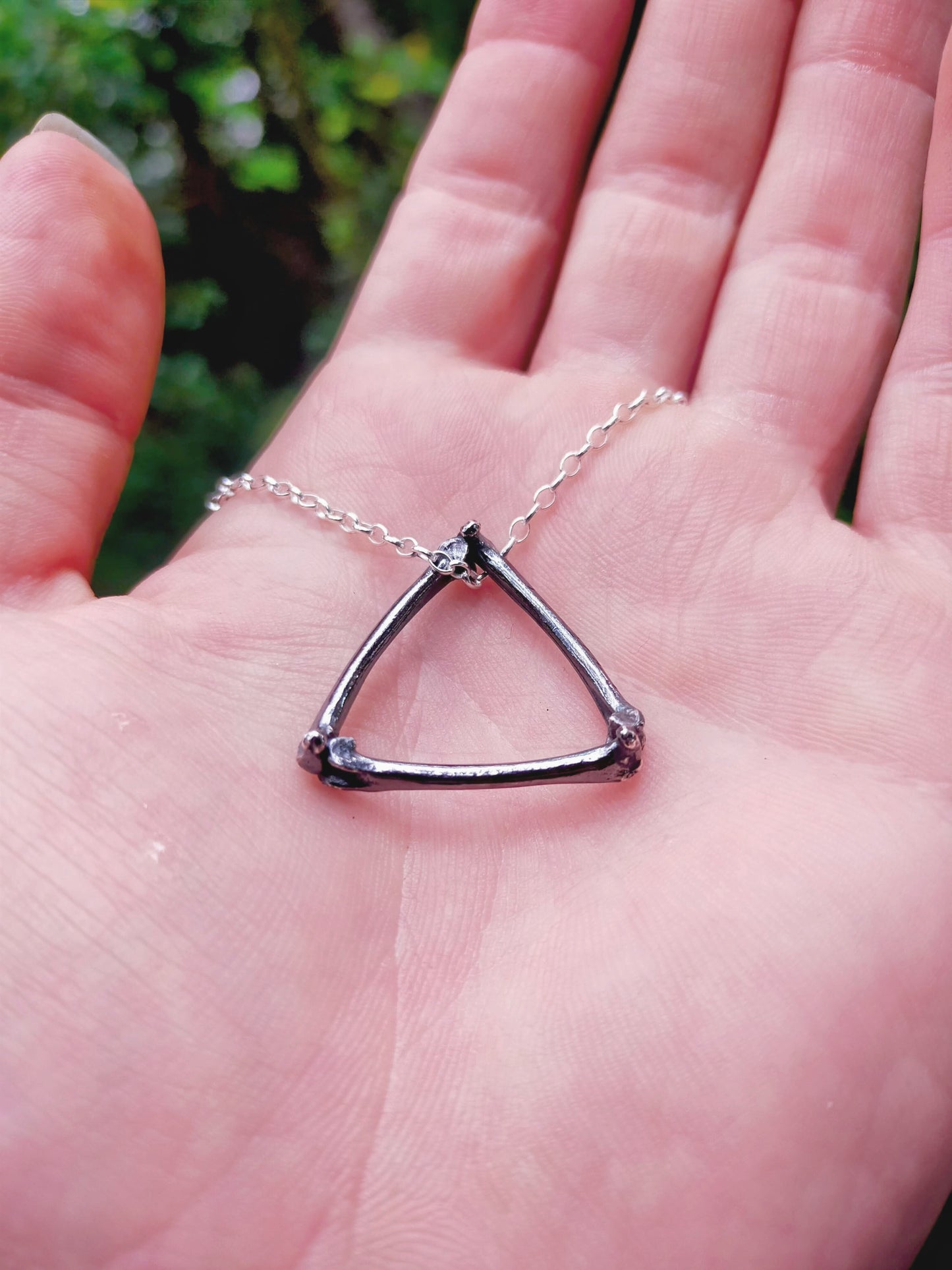 Silver Triangle Bone Pendant