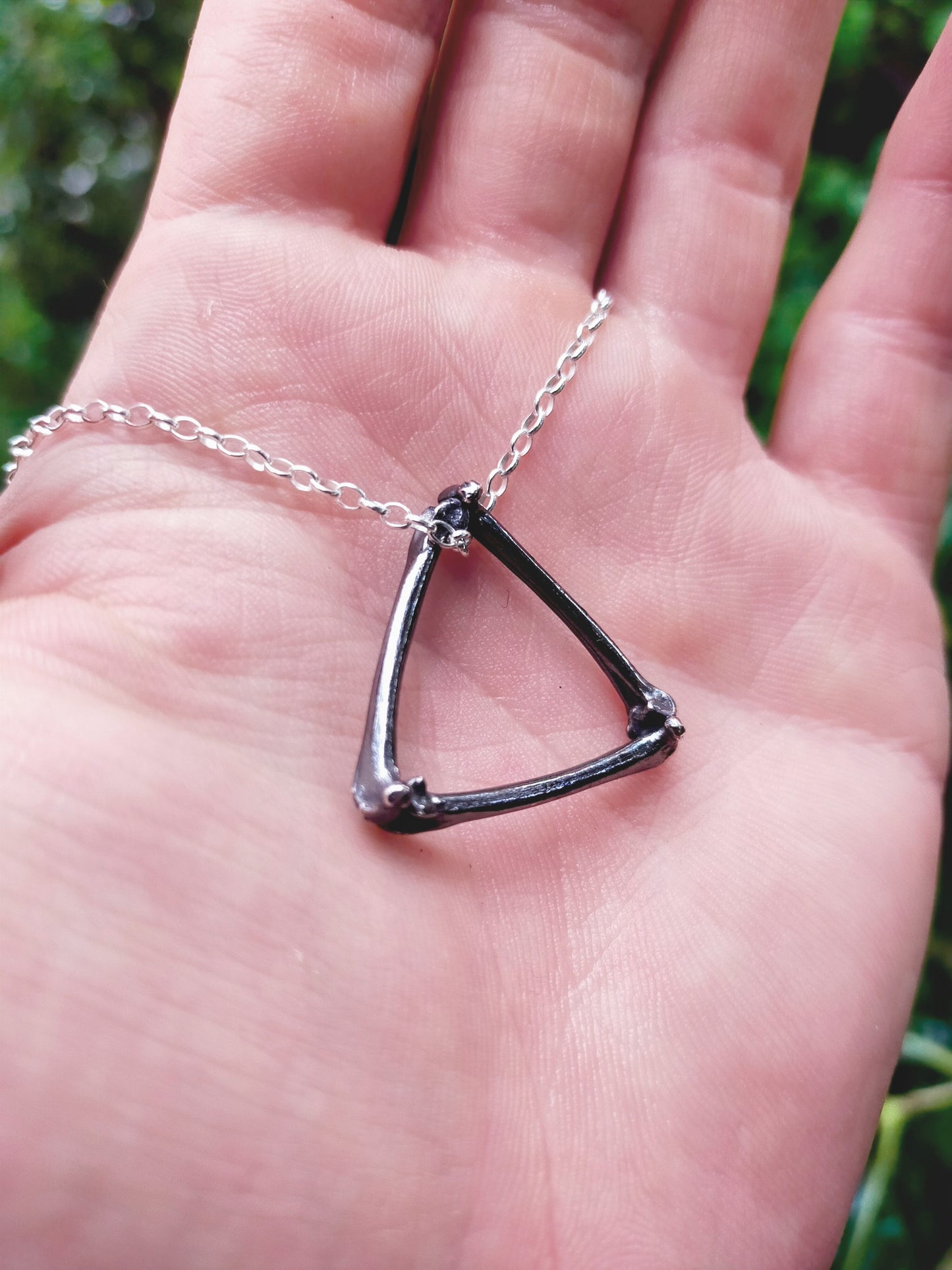 Silver Triangle Bone Pendant