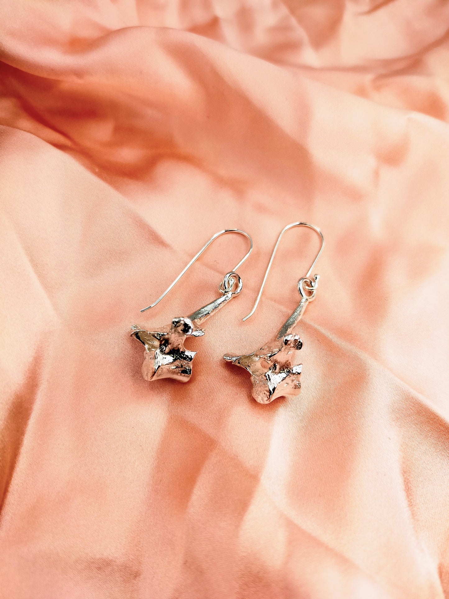 Silver Vertebra Earrings