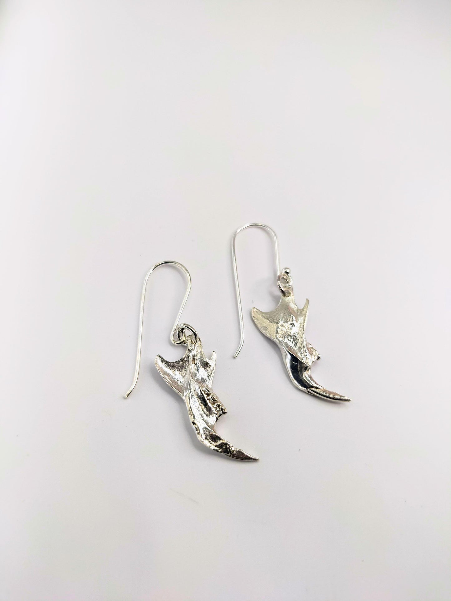 Silver Rat Jawbone Earrings