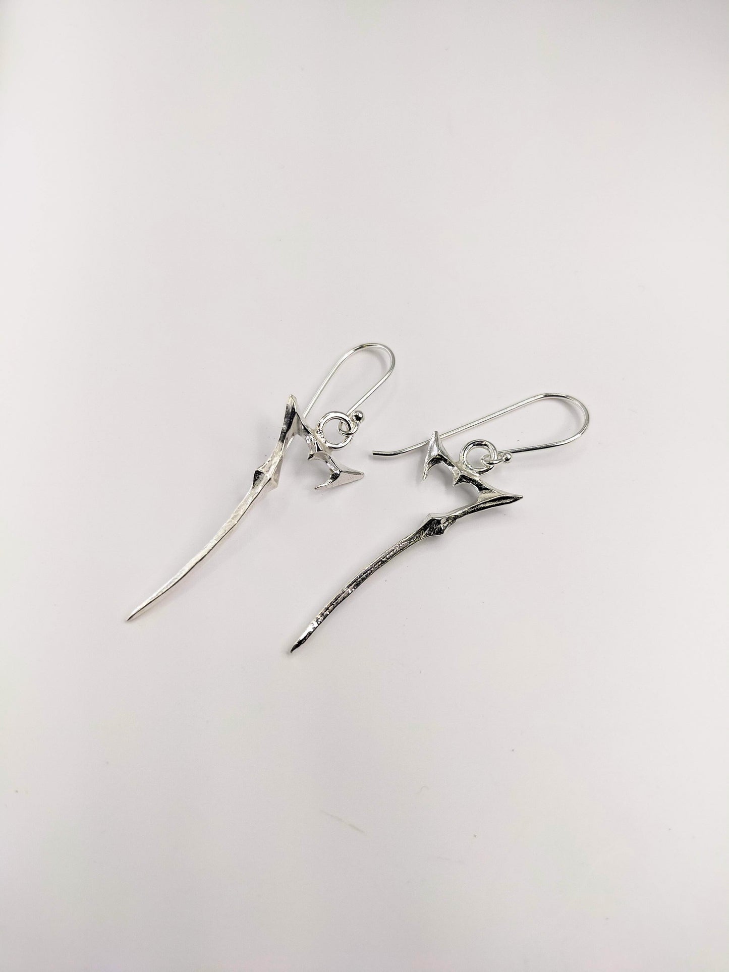 Silver 7 of Hearts Earrings