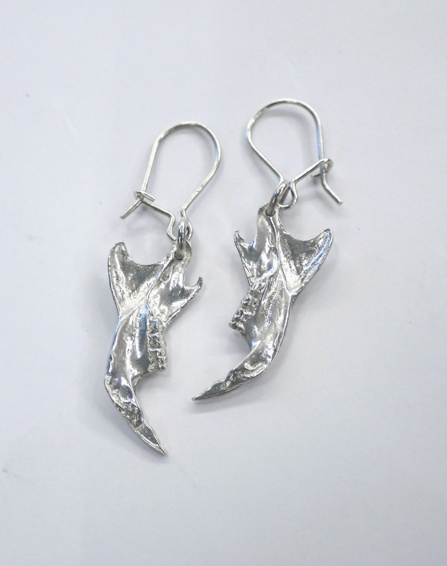 Silver Rat Jawbone Earrings
