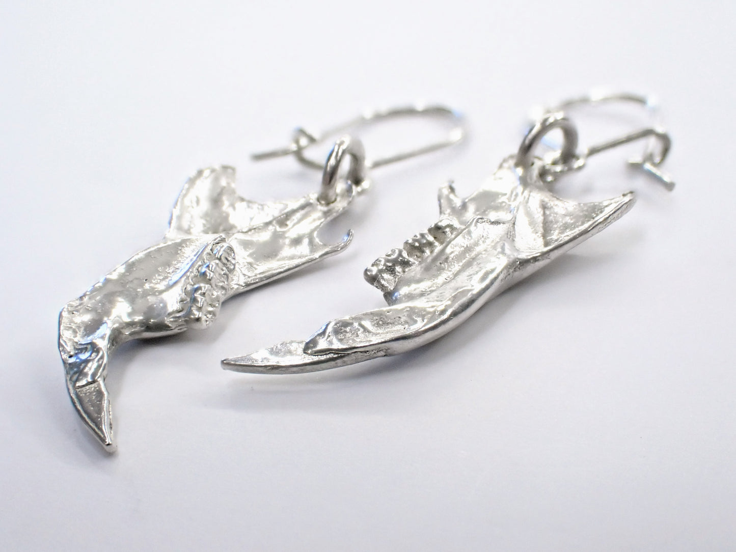Silver Rat Jawbone Earrings