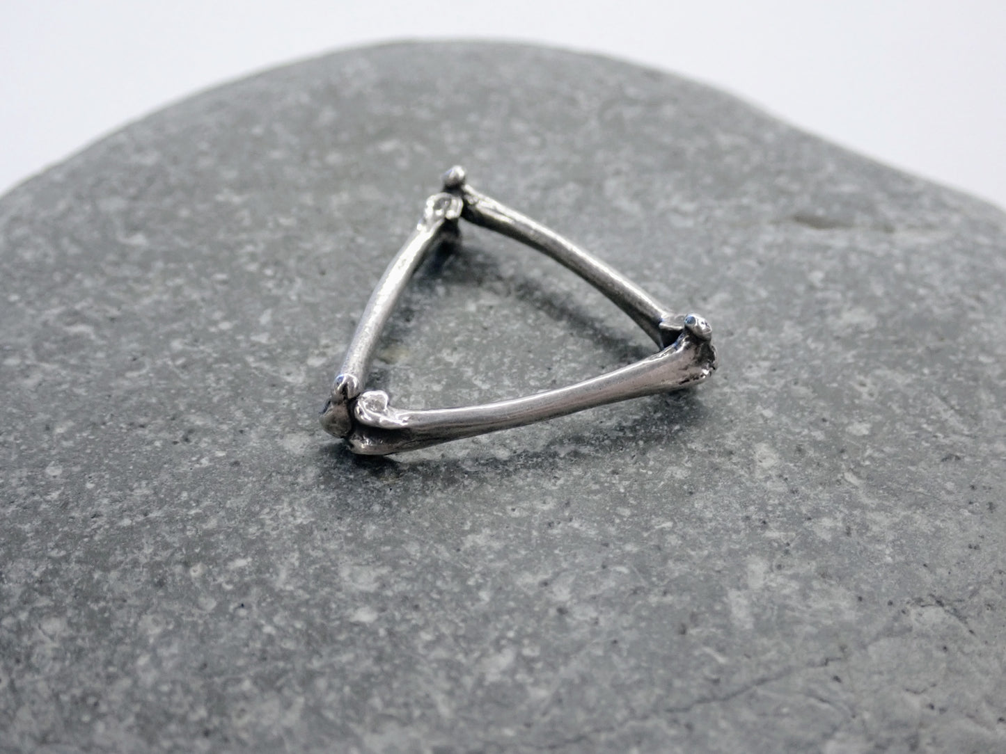 Silver Triangle Bone Ring