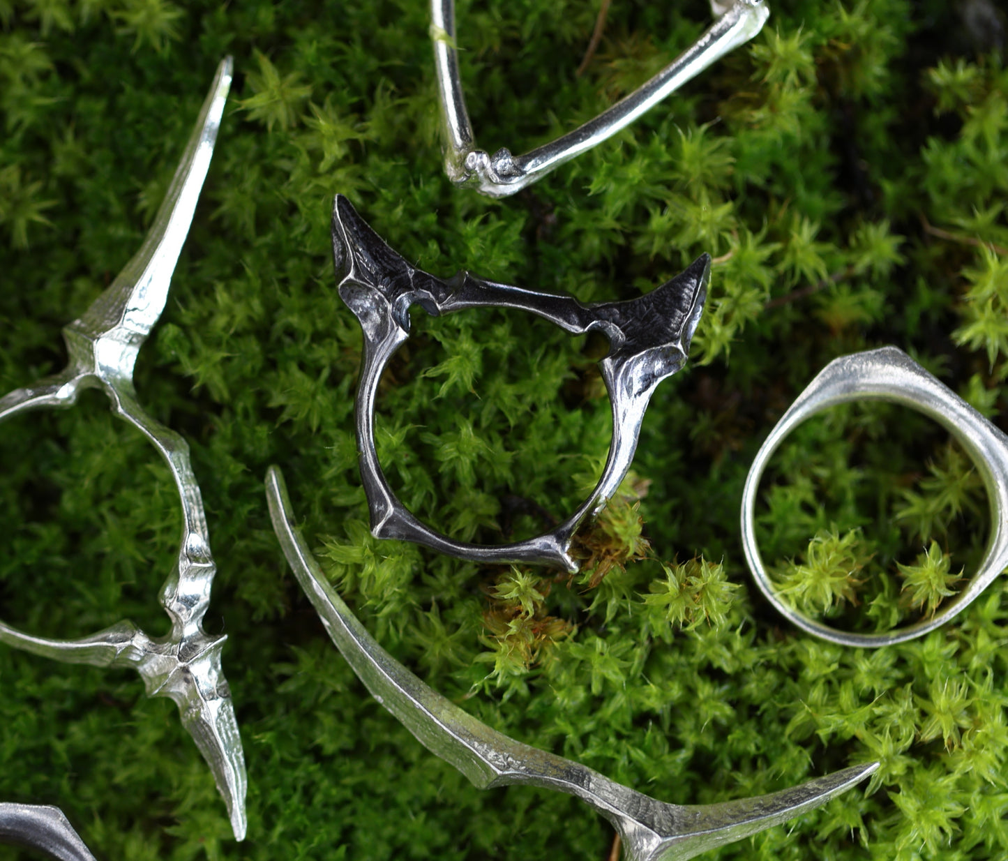 Silver Kitty Bite Ring