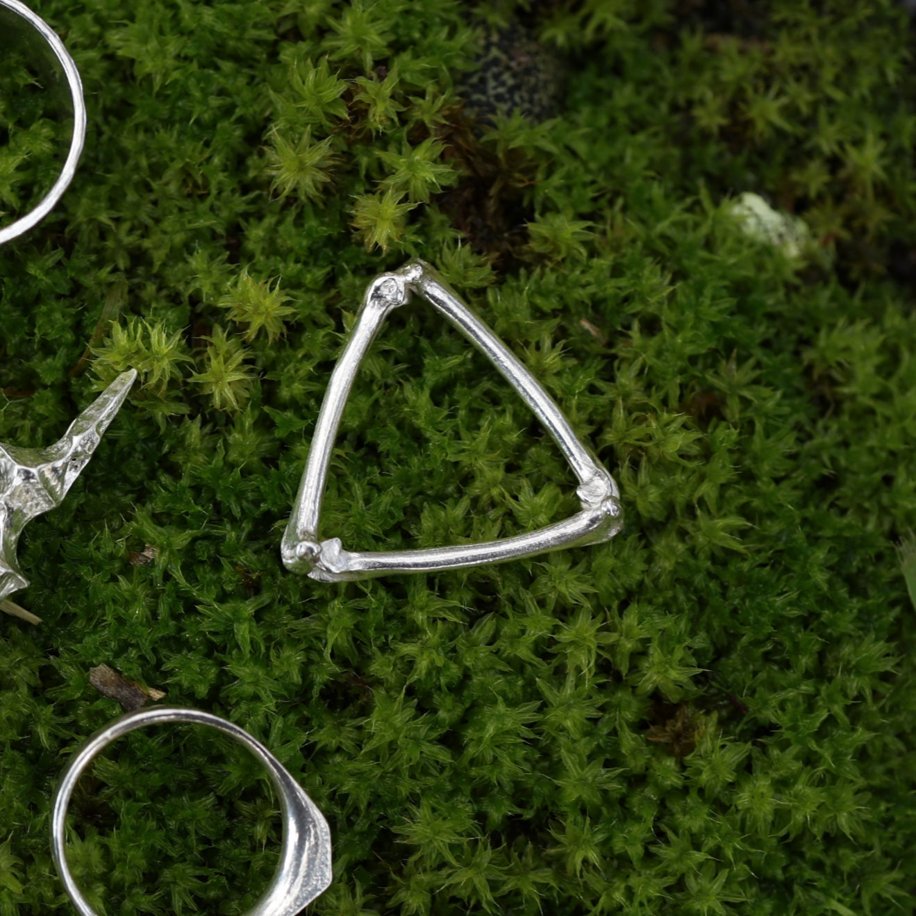 Silver Triangle Bone Ring