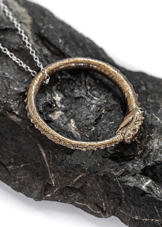 Bronze Ouroboros Serpent Pendant