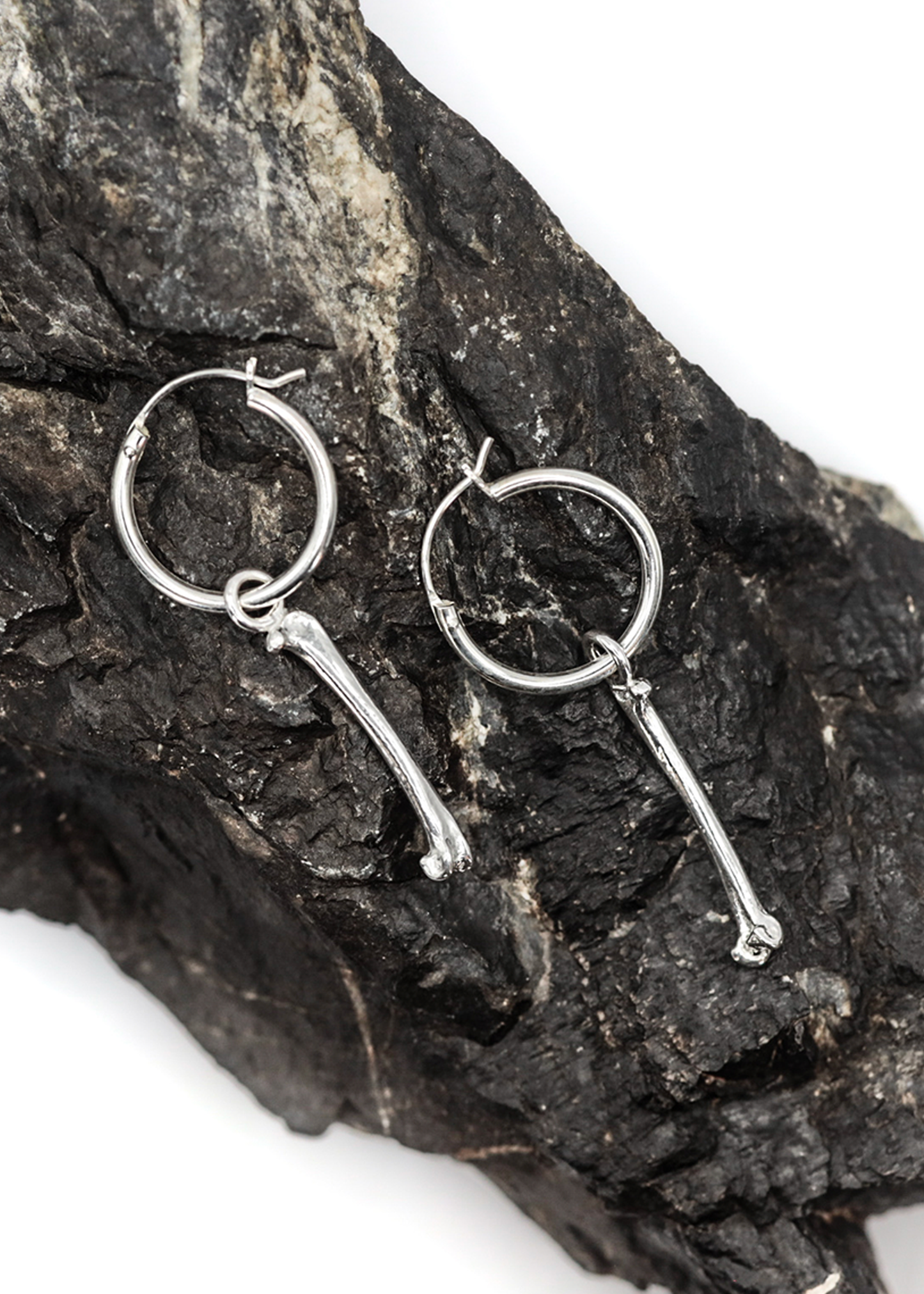 Silver Tiny Bone Earrings