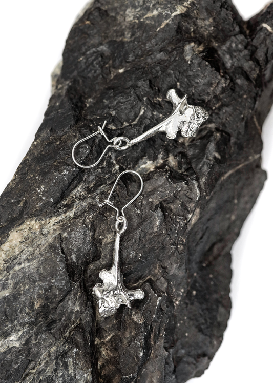 Silver Vertebra Earrings