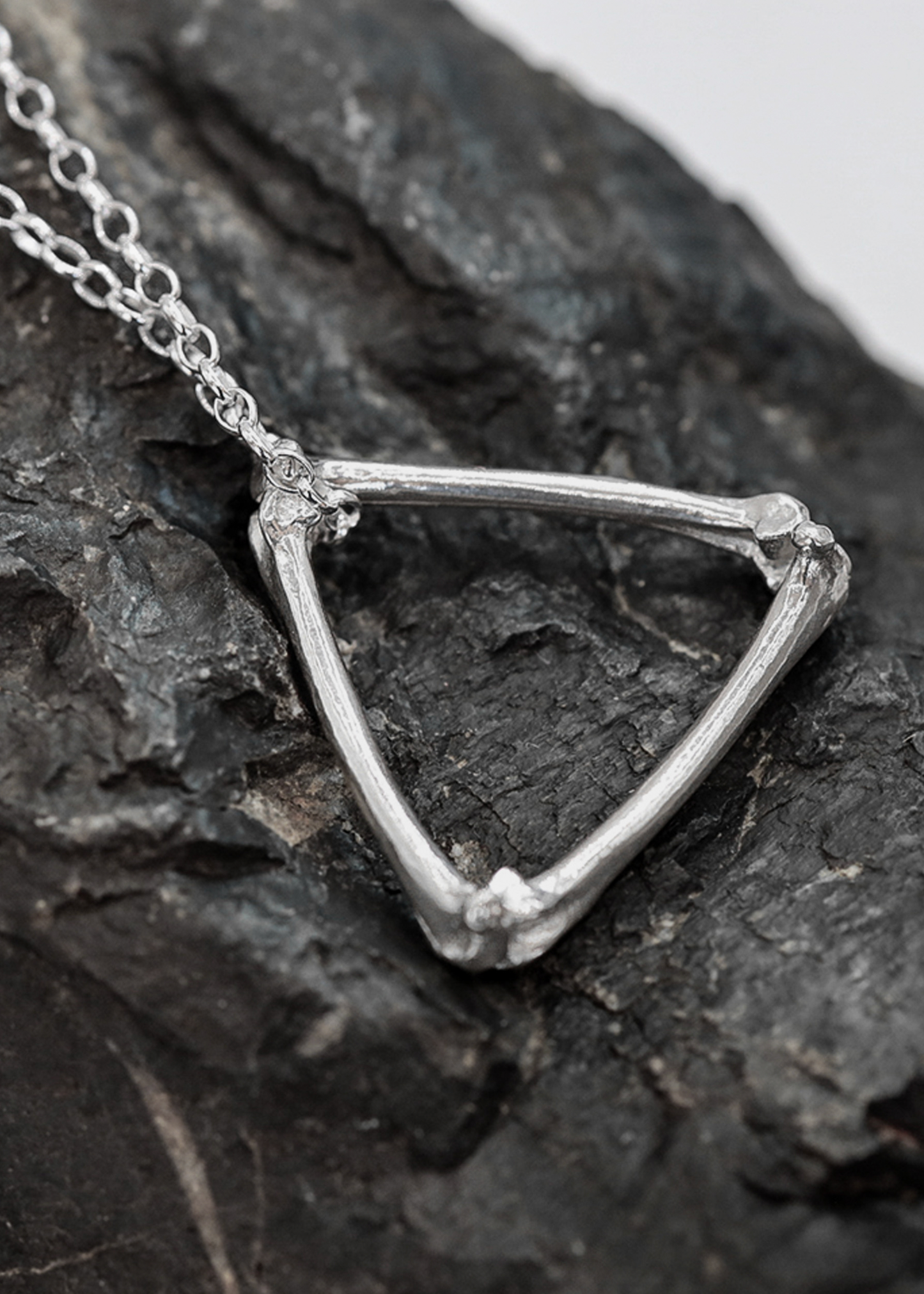 Silver Triangle Bone Pendant