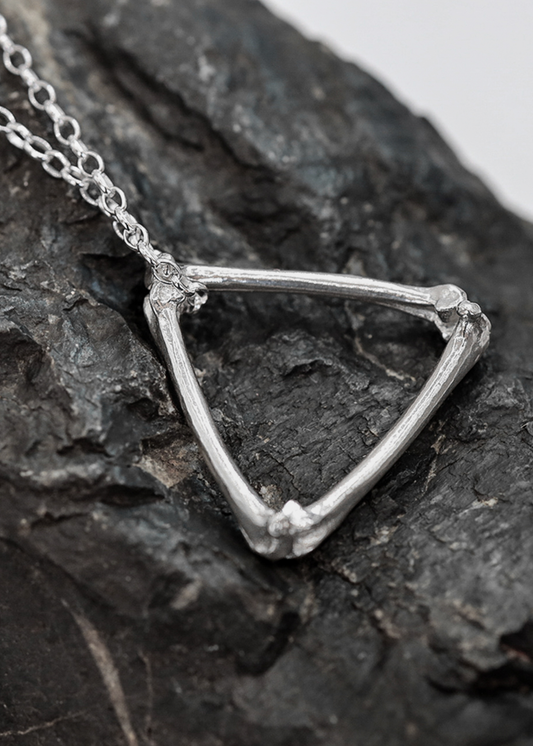 Silver Triangle Bone Pendant