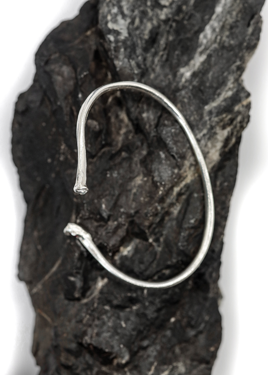 Ruby & Silver Bone Bangle