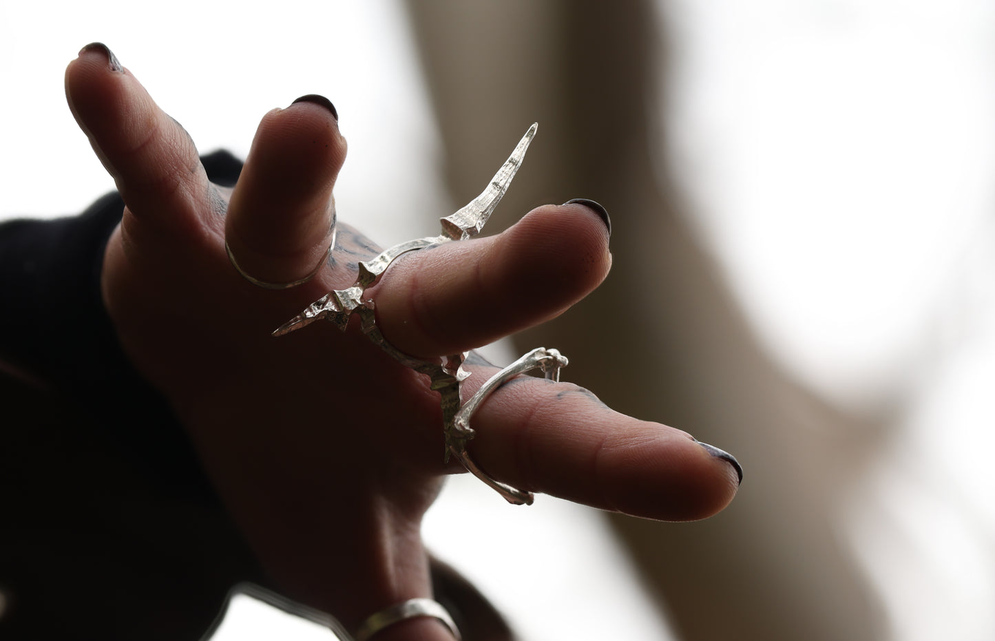 Silver Triangle Bone Ring