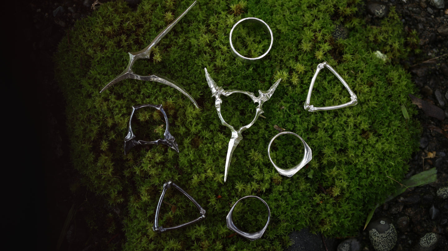 Silver Triangle Bone Ring