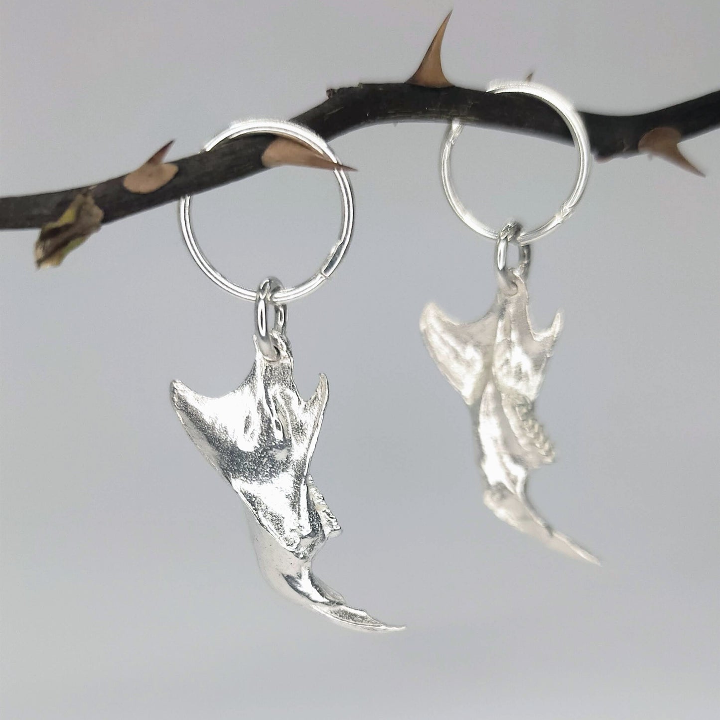 Silver Rat Jawbone Earrings