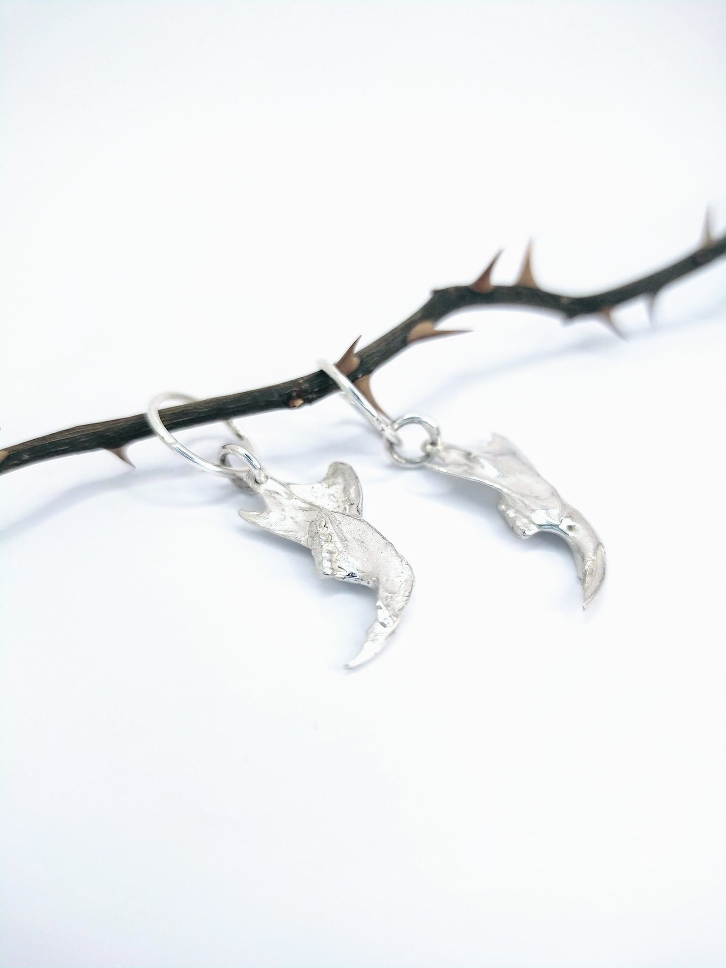 Silver Rat Jawbone Earrings