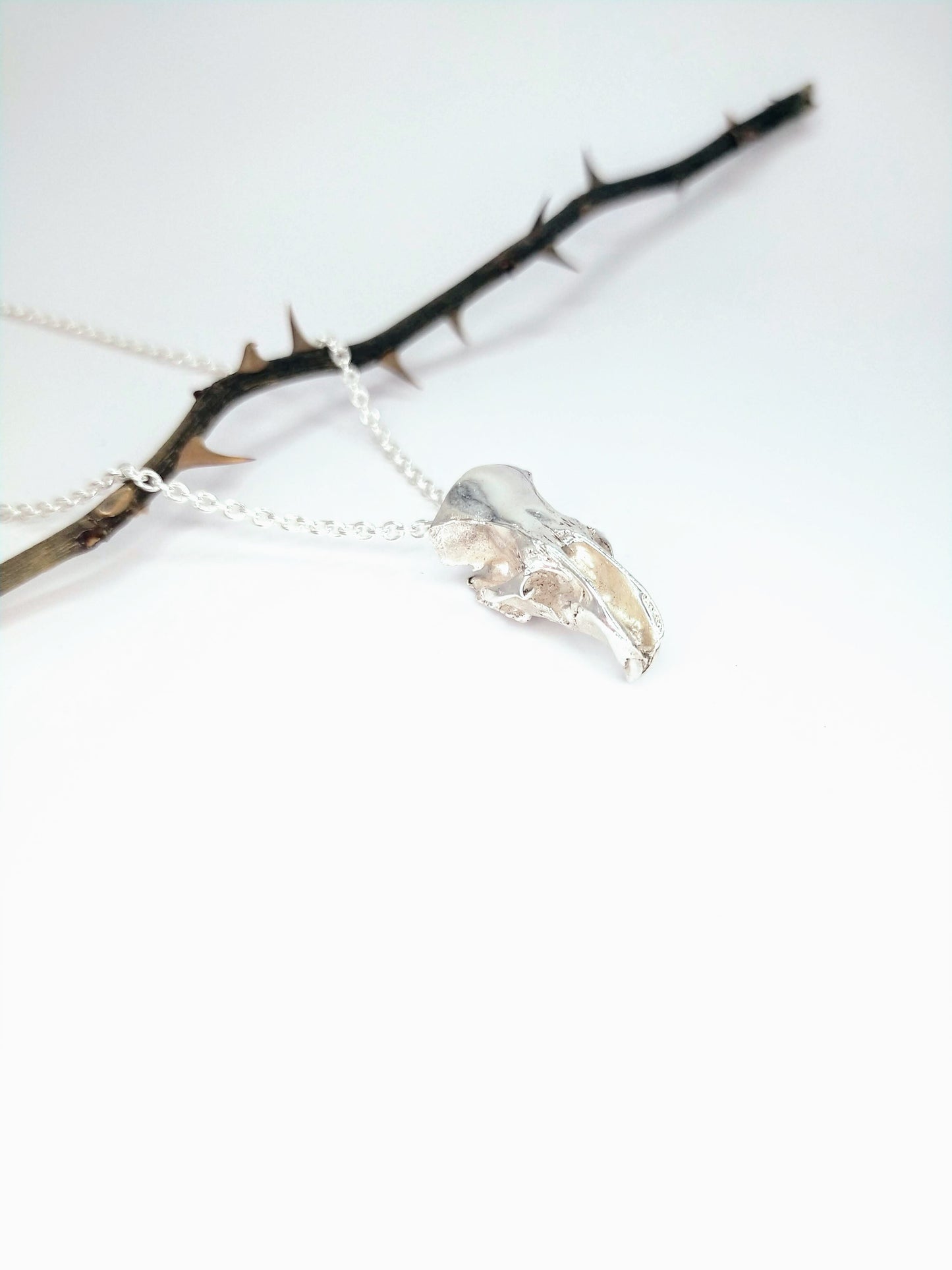 Silver Rat Skull Pendant