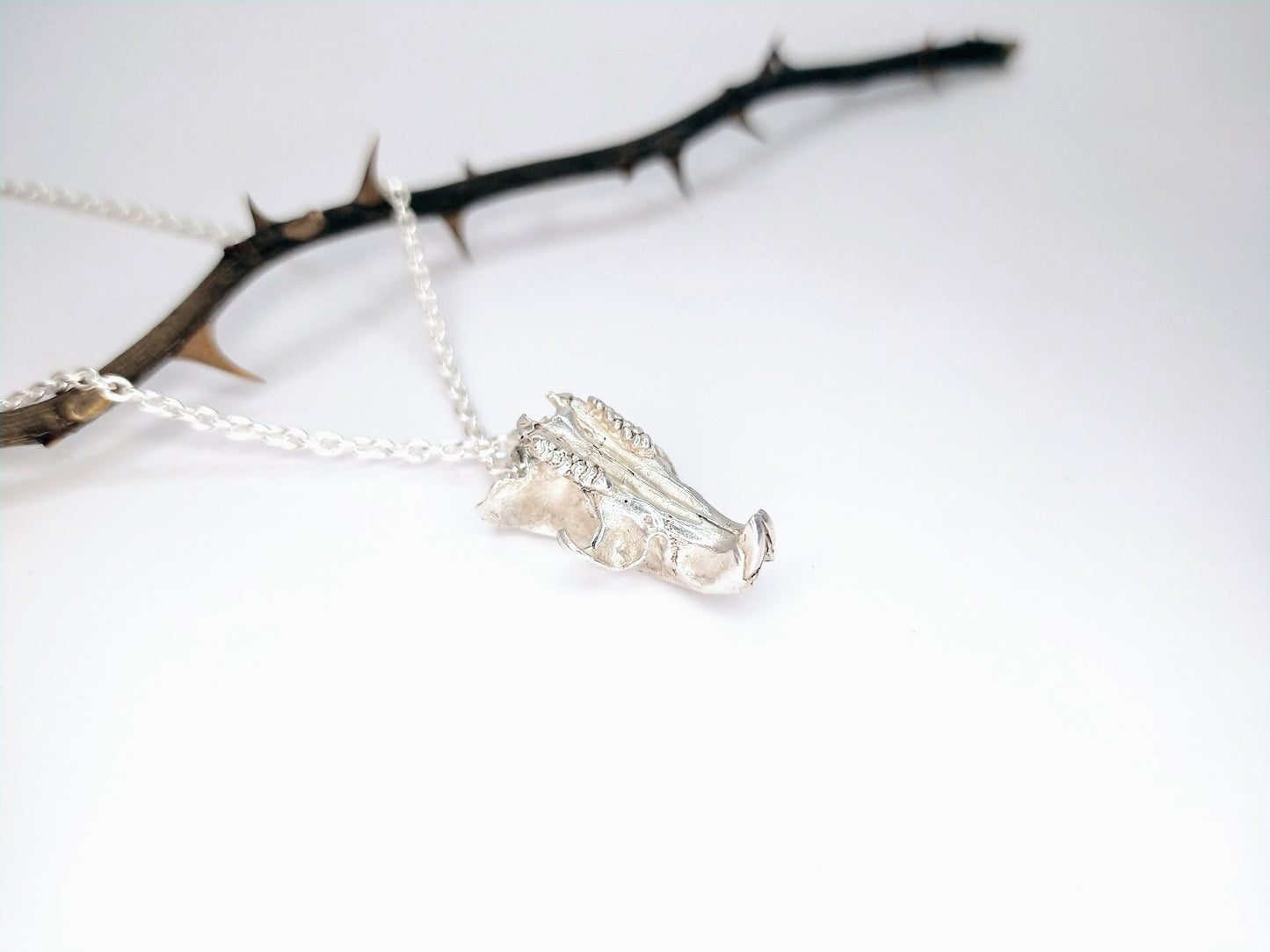 Silver Rat Skull Pendant